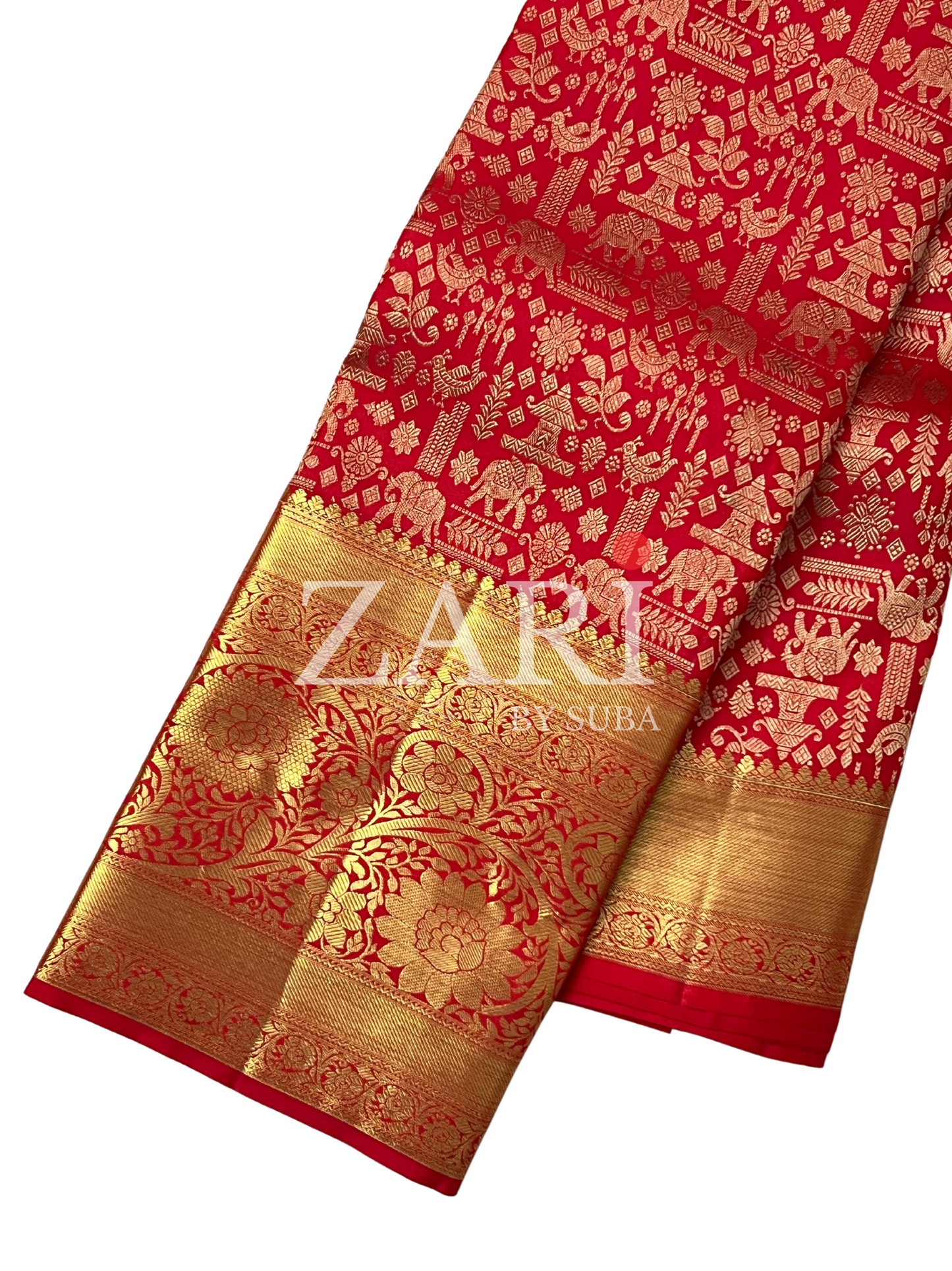 CRIMSON RADIANCE - Pure Kanchipuram Silk Saree