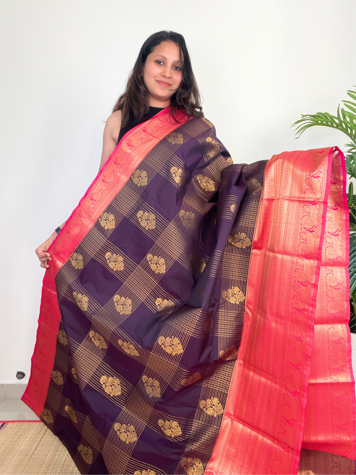 Dark Purple and Pink - Kanchipuram Silk Saree