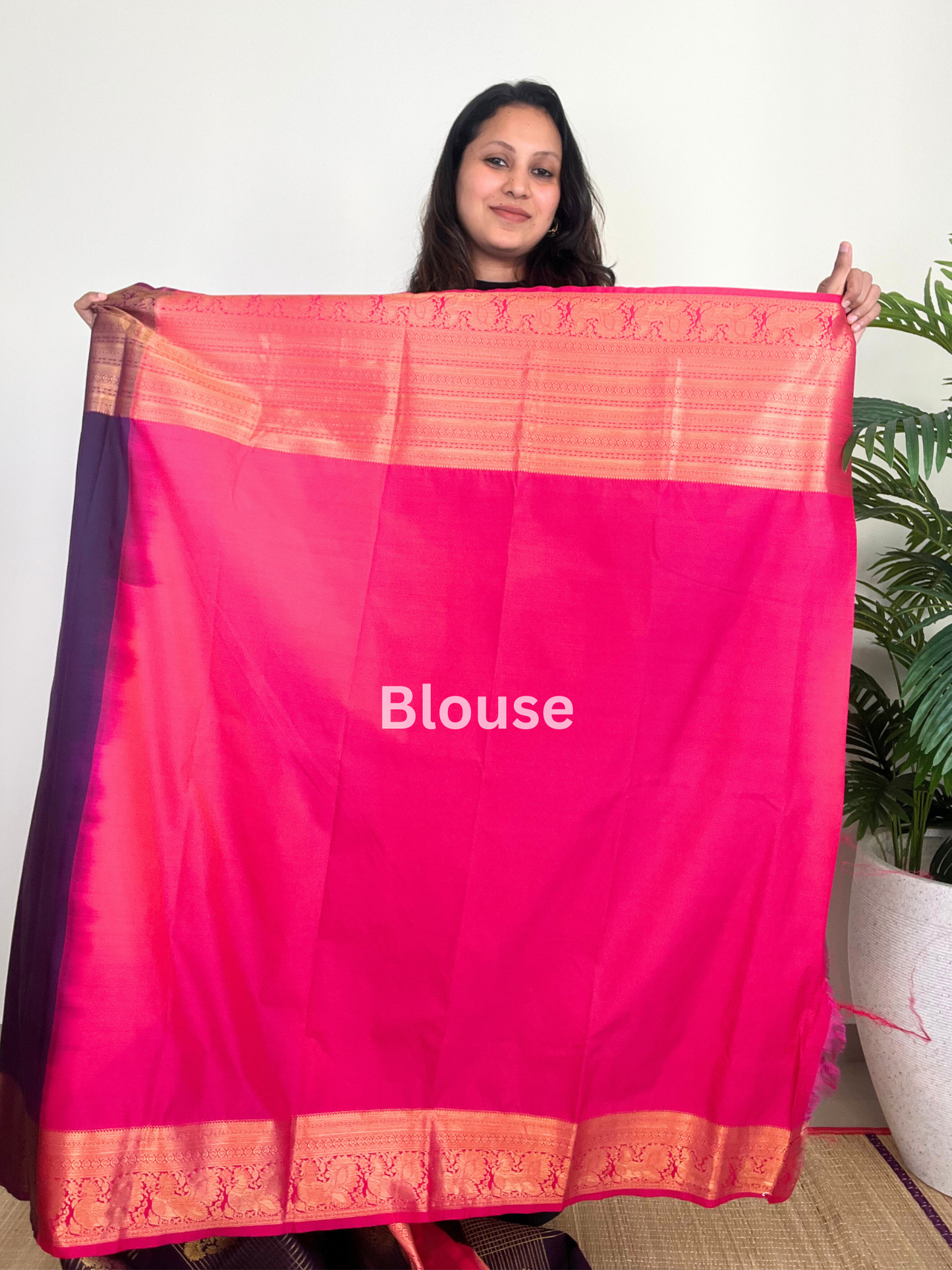 Dark Purple and Pink - Kanchipuram Silk Saree