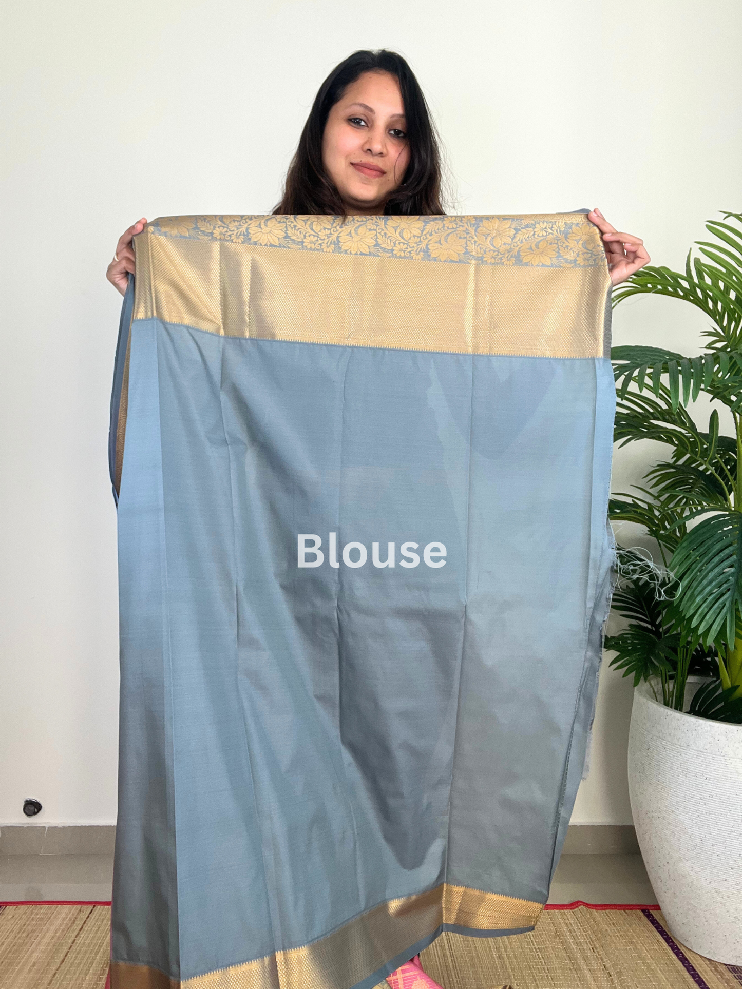 Pink and Grey - Kattam - Kanchipuram Silk Saree