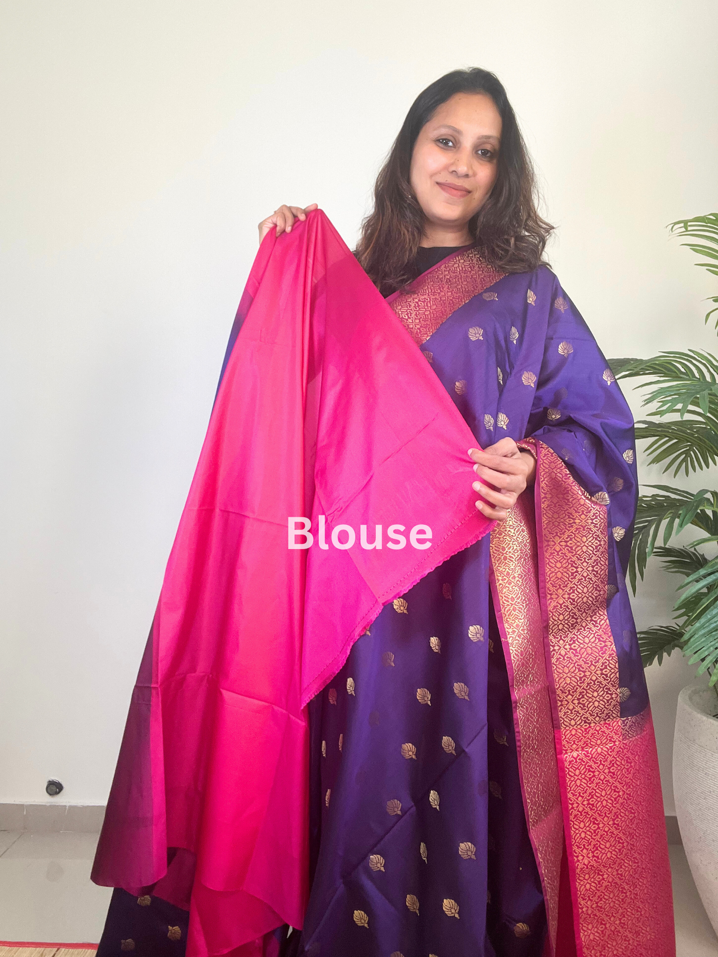 Purple and Pink - Premium Soft Silk Saree