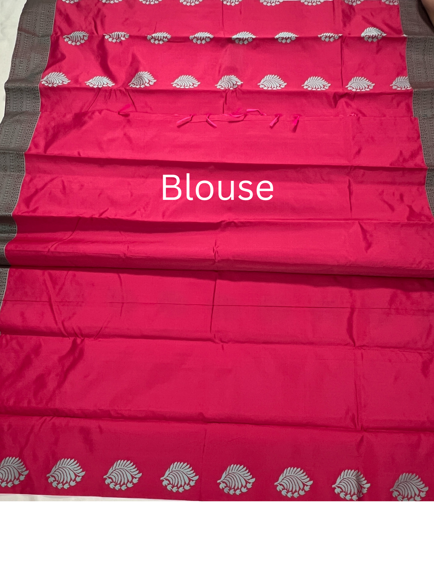 Red - Thread work - Cotton Saree