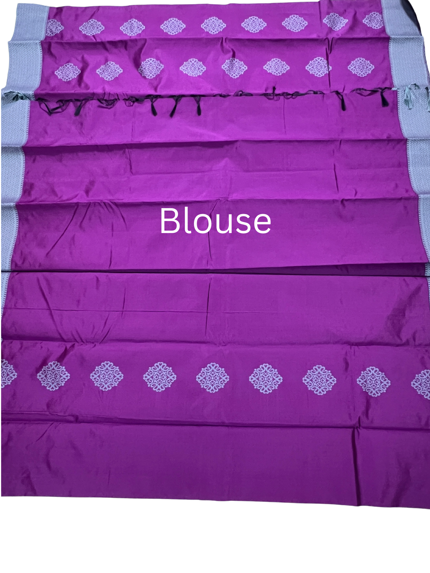 Purple - Thread Work - Cotton Saree