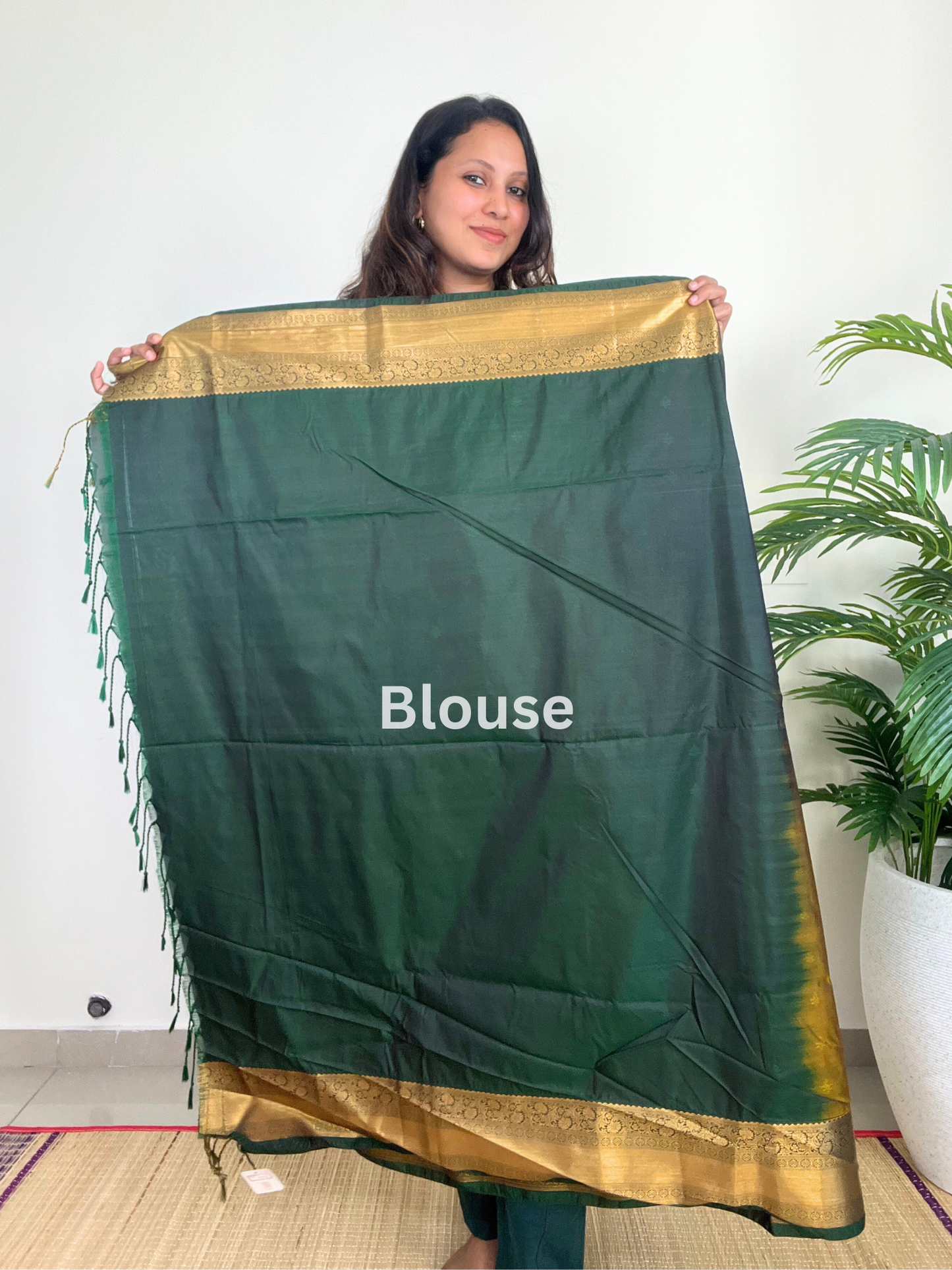 Henna Green and Dark Green - Premium Soft Silk Saree
