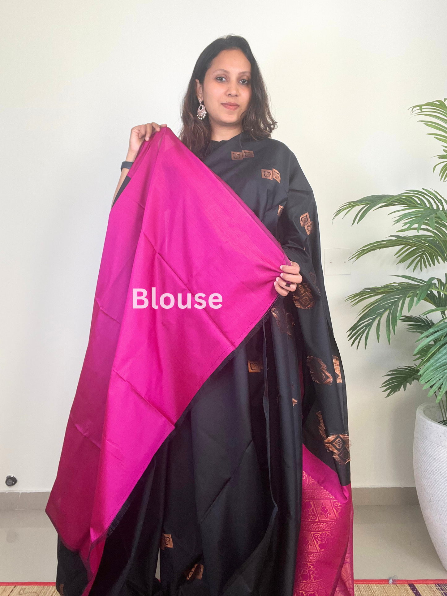 Black and Pink - Soft Silk Saree