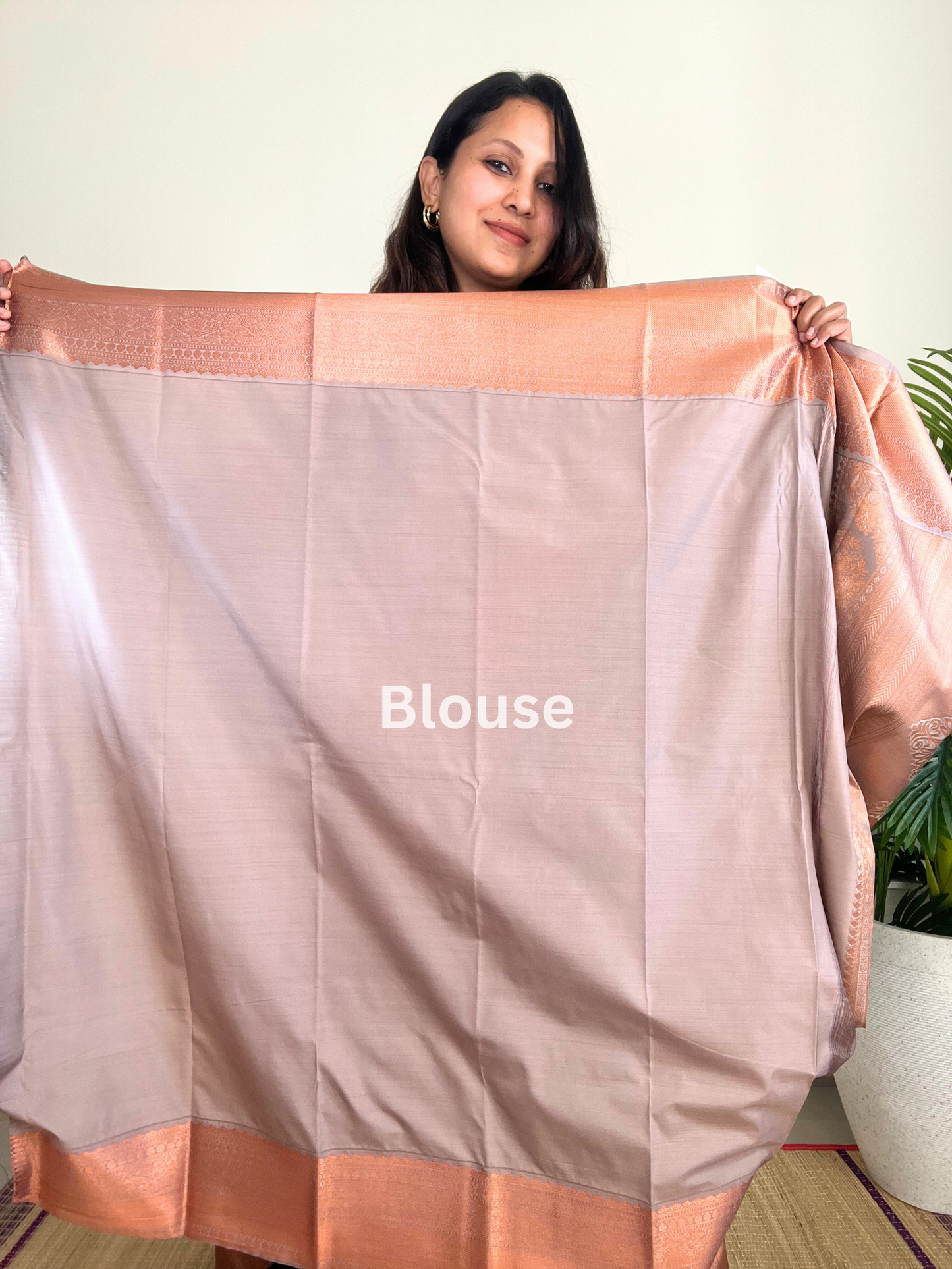 Dark Blue With Copper Zari - Kanchipuram Silk Saree