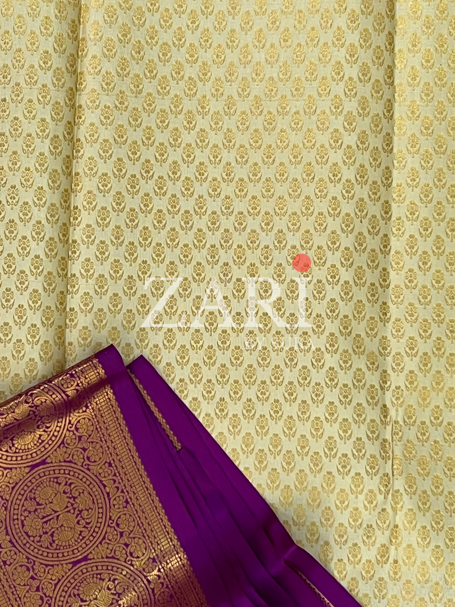 IVORY ORCHID - Pure Kanchipuram Silk Saree