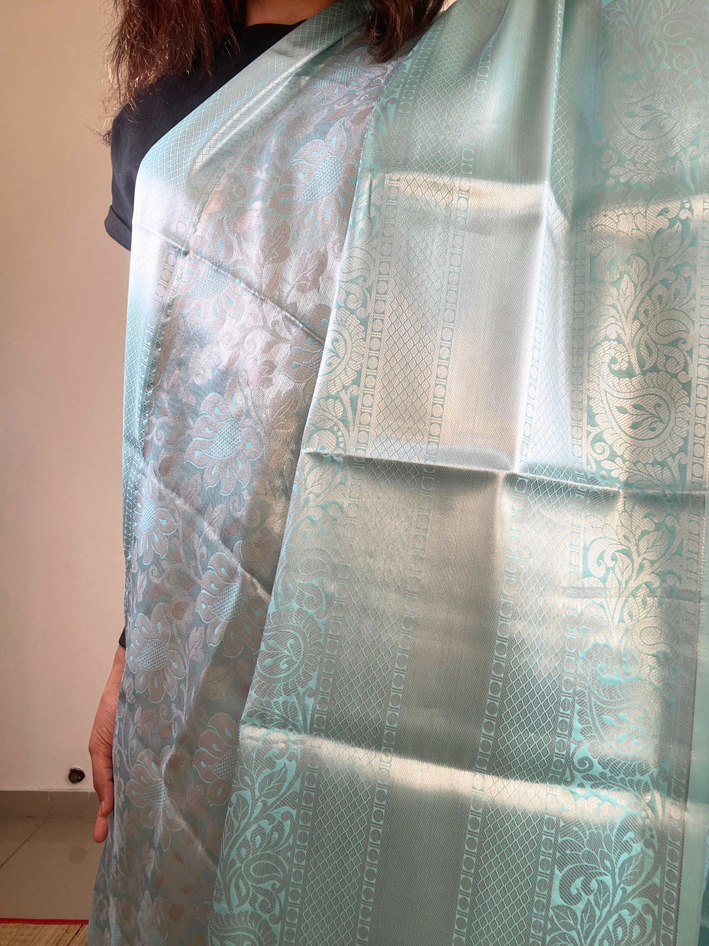 Light Blue - Tissue Soft Silk Saree