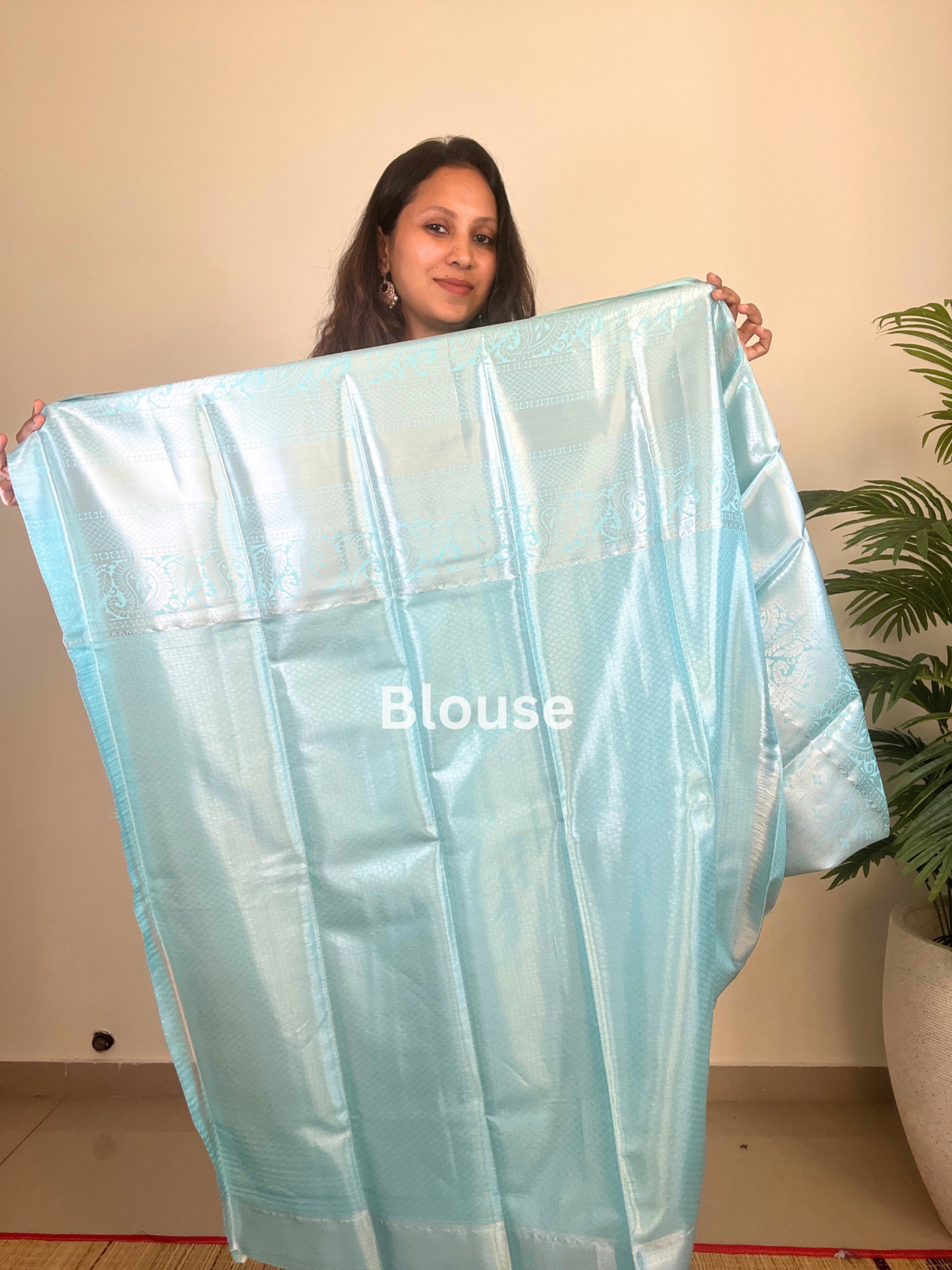 Light Blue - Tissue Soft Silk Saree