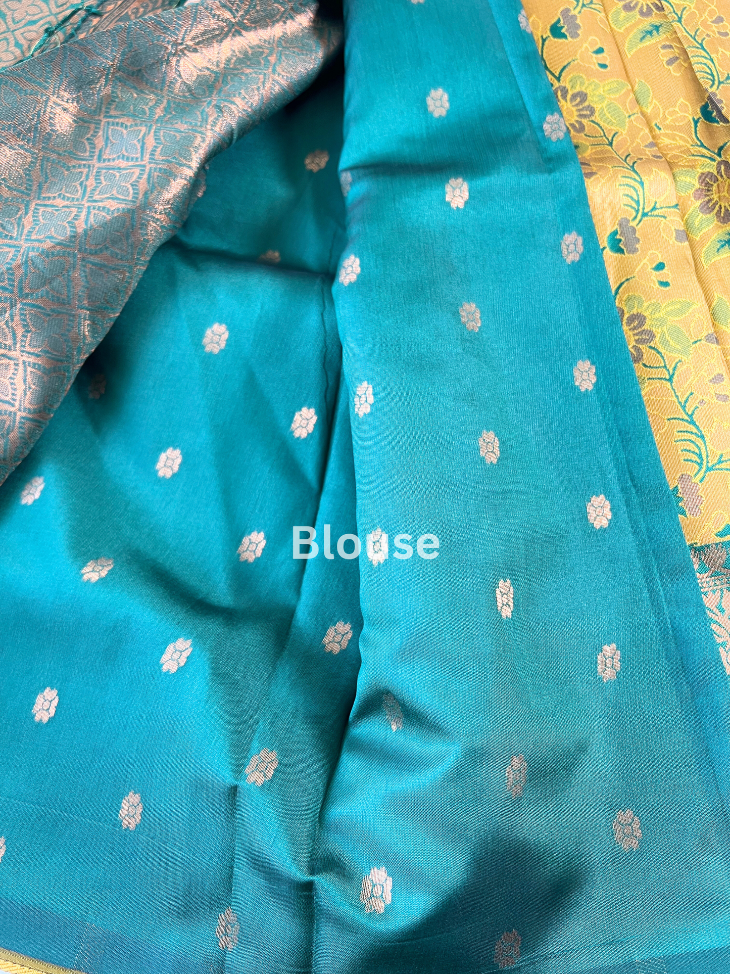 Yellow and Green - Floral Saree