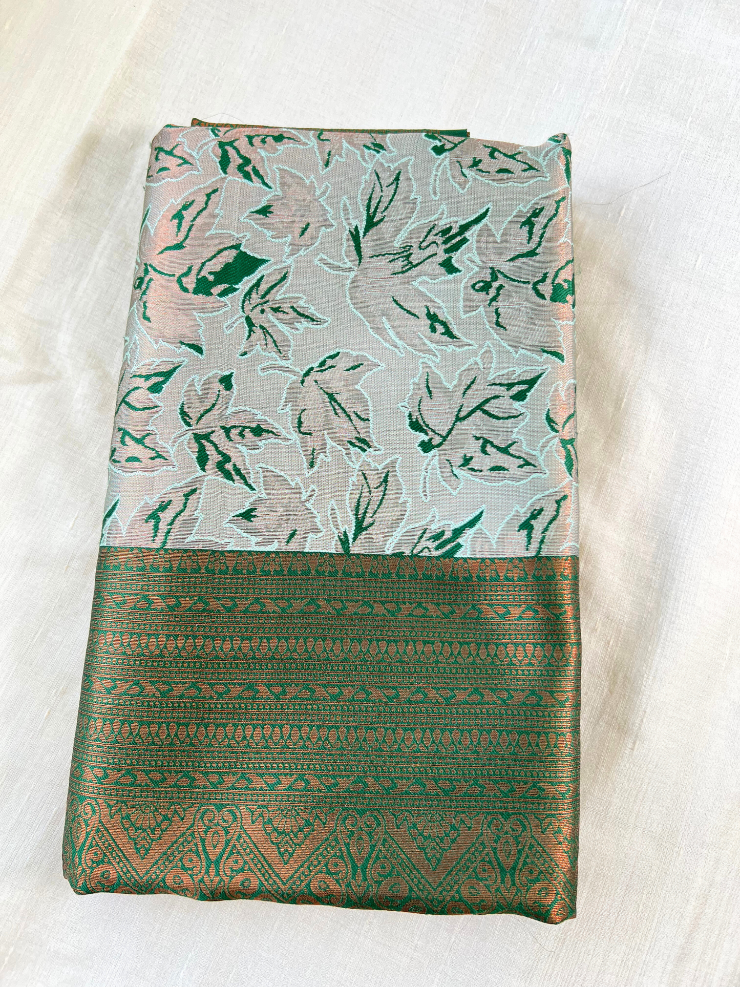 Light Green - Floral Saree