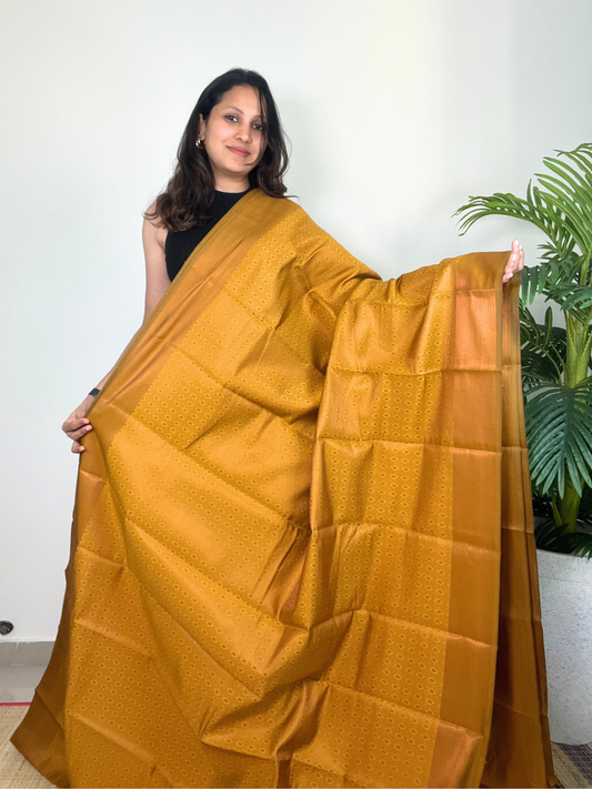 Mustard yellow - Soft Silk Saree