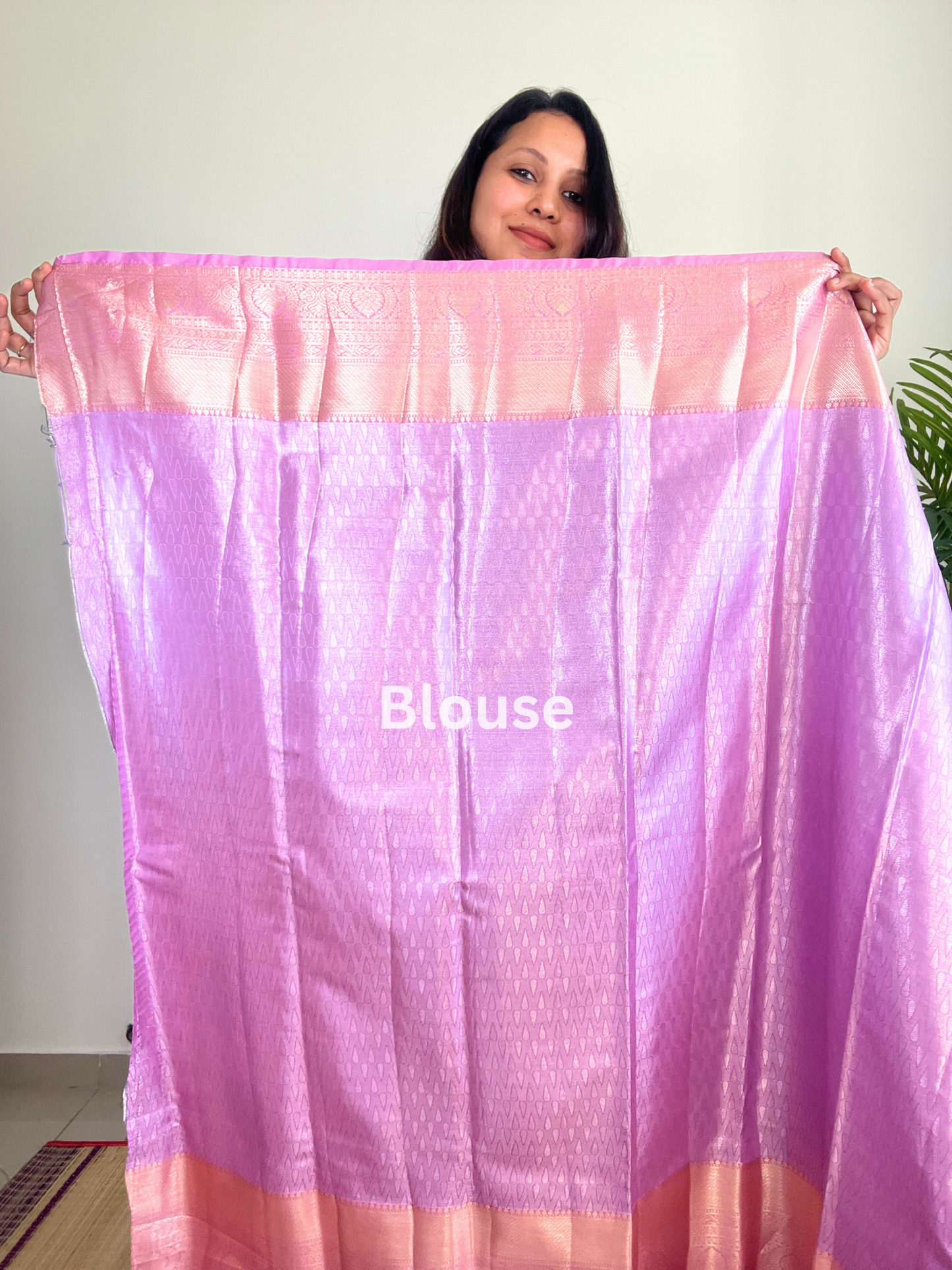 Lavender and Gold - Kanchipuram Tissue Silk Saree