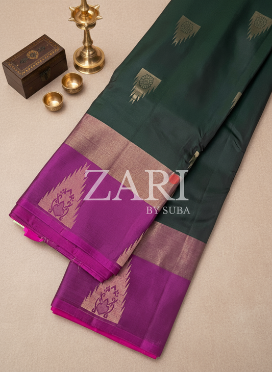 FOREST ENCHANTRESS - Pure Kanchipuram Silk Saree