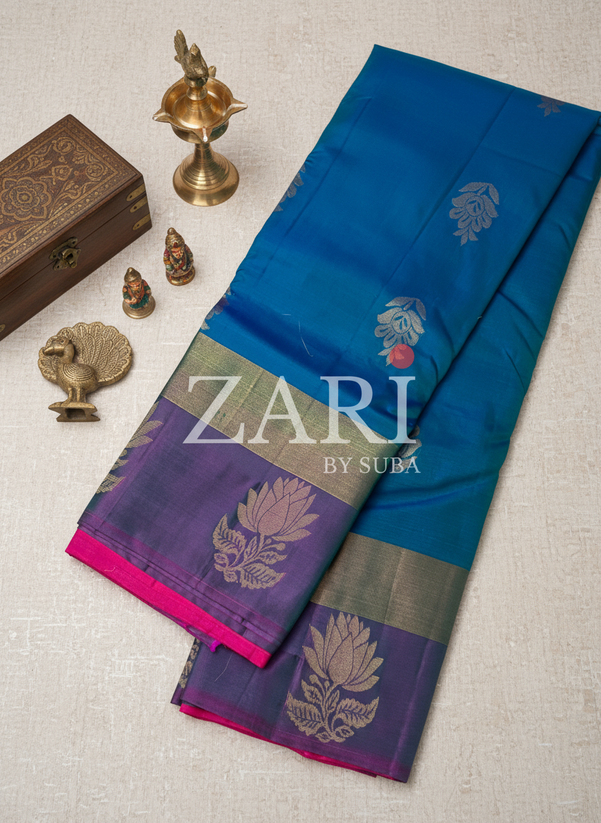 BLUE MIRAGE - Pure Kanchipuram Silk Saree