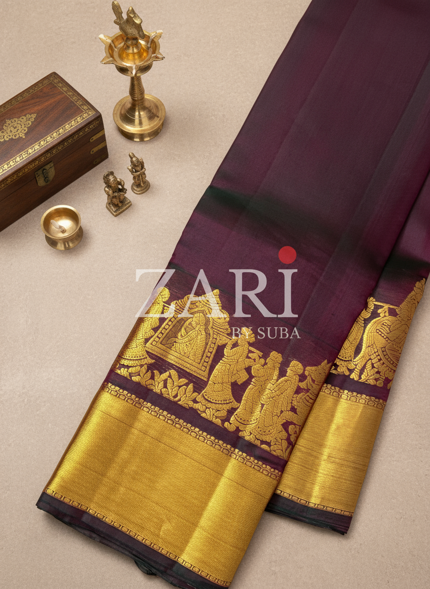 ROYAL MAROON - Pure Kanchipuram Silk Saree