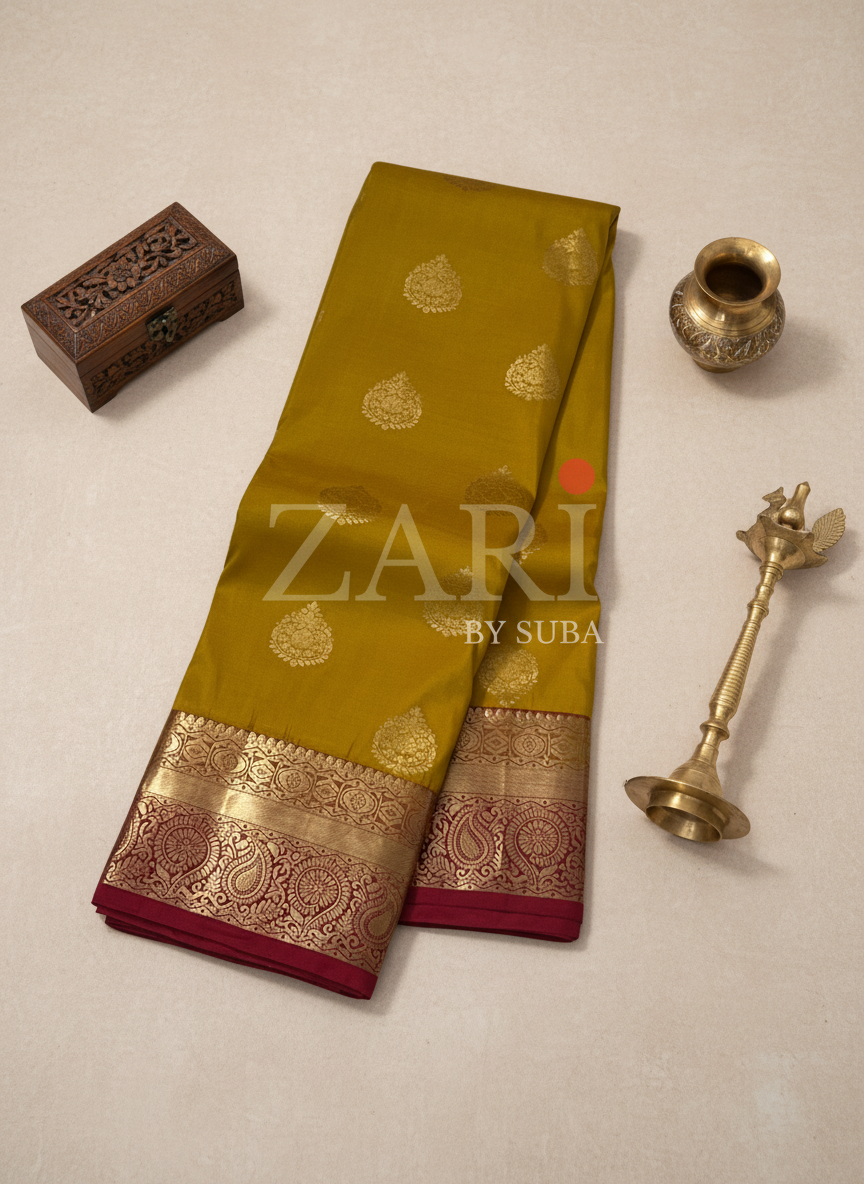 GOLDEN MAJESTY - Pure Kanchipuram Silk Saree