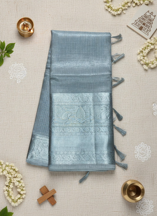 Silver - Tissue Saree