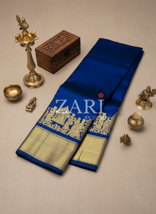 ROYAL BLUE - Pure Kanchipuram Silk Saree