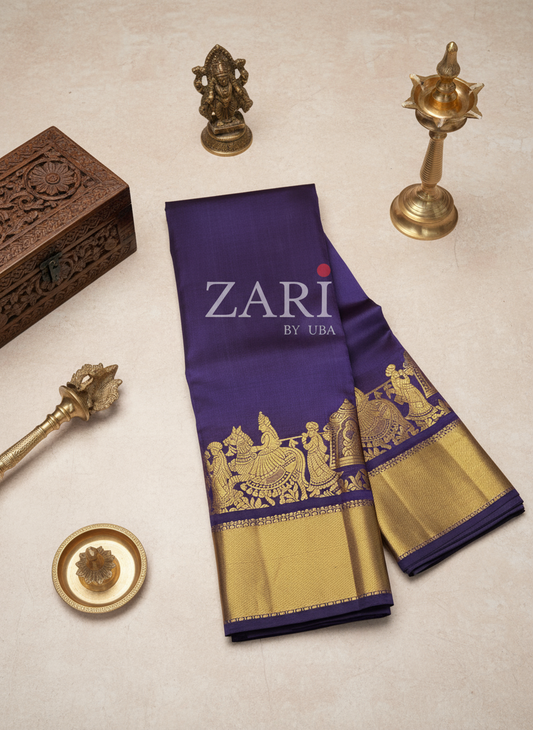 ROYAL PURPLE - Pure Kanchipuram Silk Saree