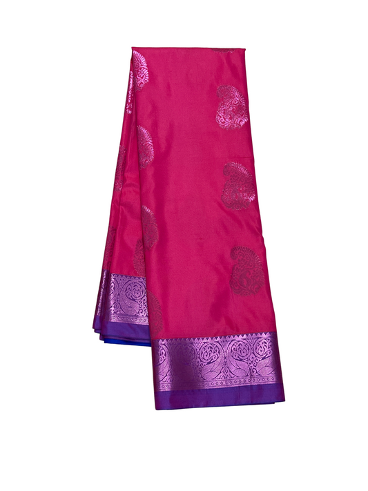 Pink and Purple - Semi Kanchipuram Silk Saree