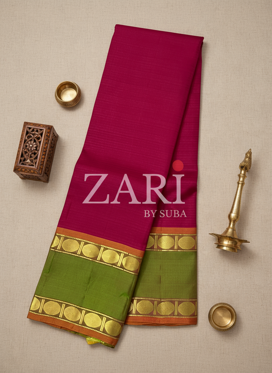 CRIMSON GROVE - Pure Kanchipuram Silk Saree