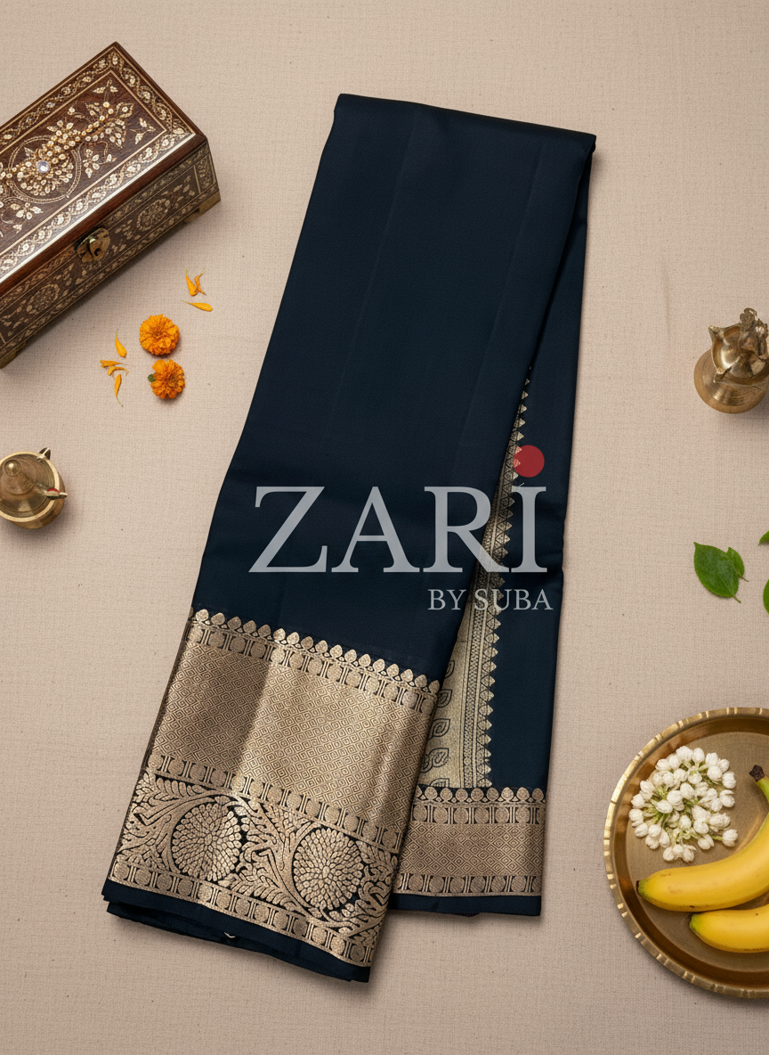 MIDNIGHT GOLD - Pure Kanchipuram Silk Saree
