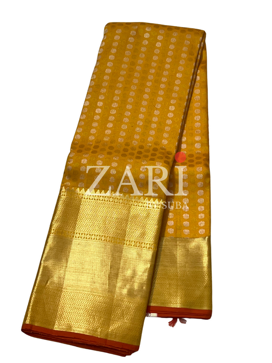 GOLDEN CASCADE - Pure Kanchipuram Silk Saree