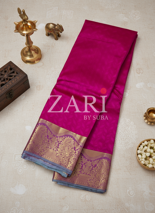 FUCHSIA GRACE - Pure Kanchipuram Silk Saree