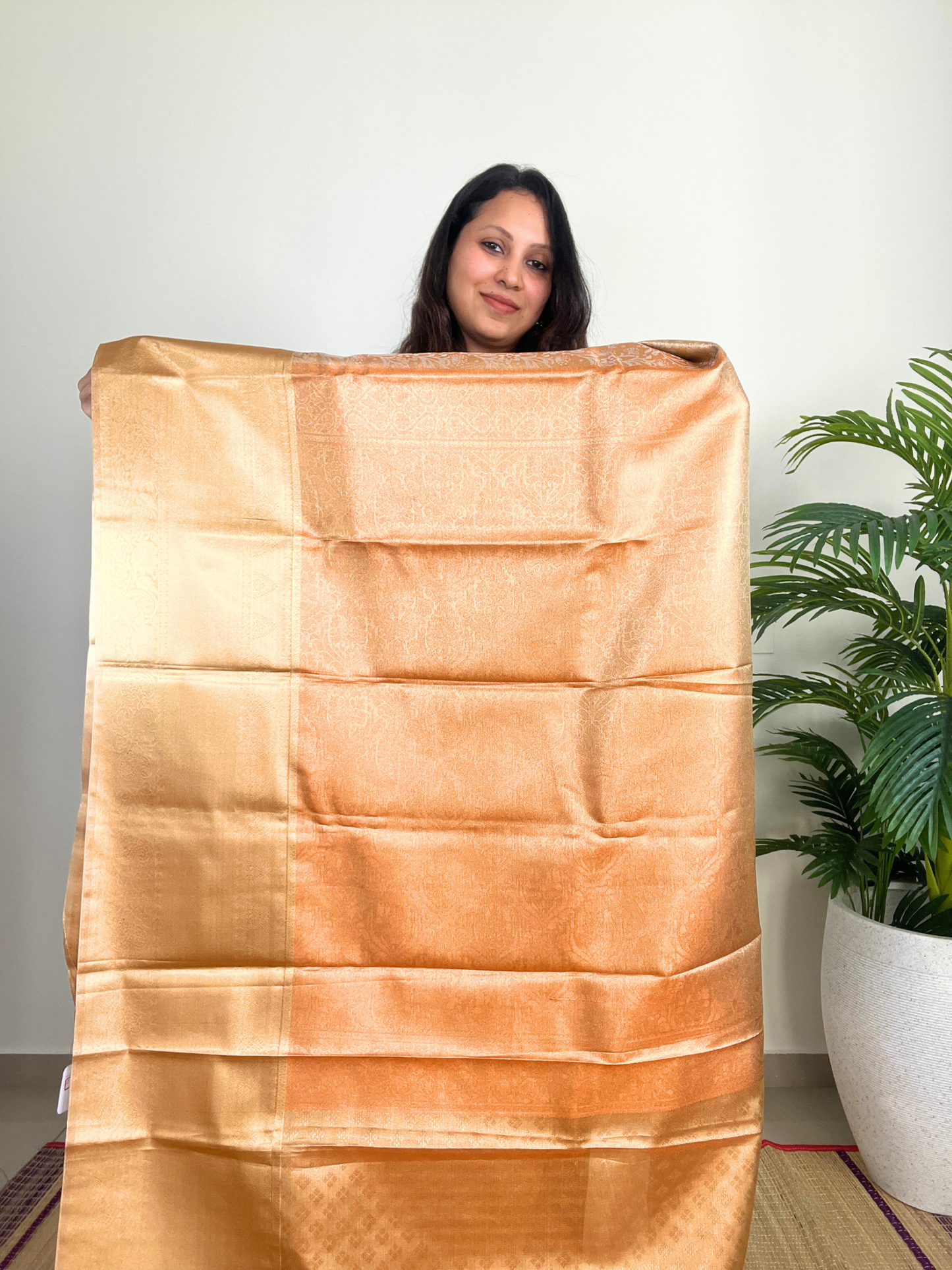 Gold and Orange - Tissue Saree