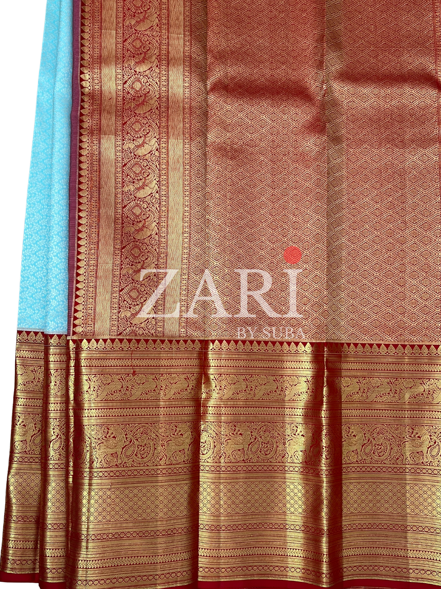 OCEAN BLAZE - Pure Kanchipuram Silk Saree
