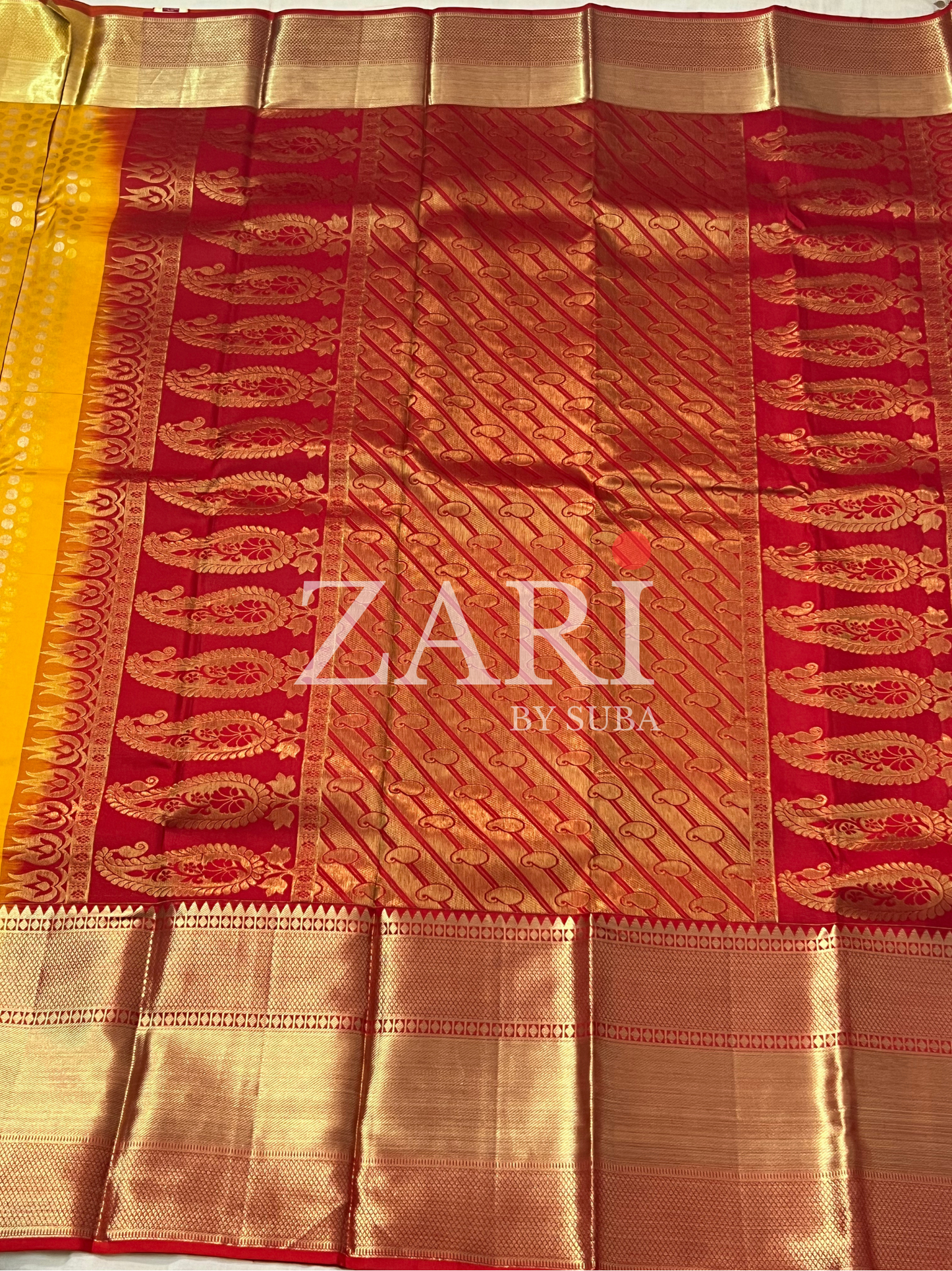 GOLDEN CASCADE - Pure Kanchipuram Silk Saree