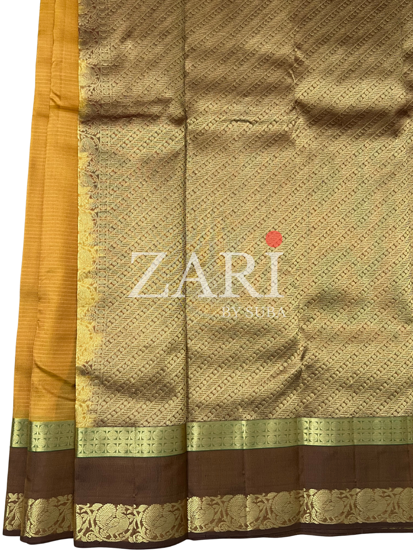 GOLDEN EARTH - Gap Border - Pure Kanchipuram Silk Saree