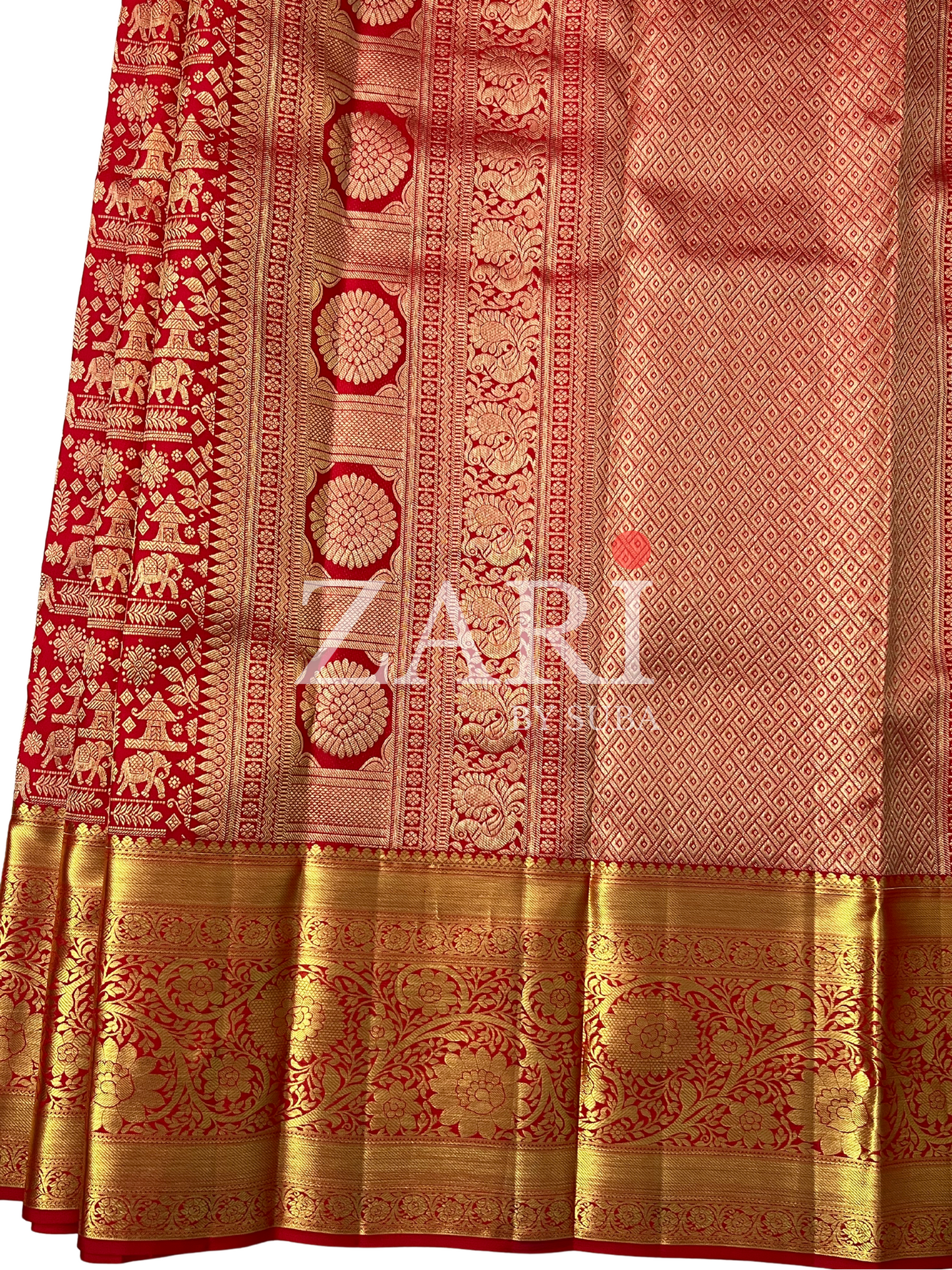 CRIMSON RADIANCE - Pure Kanchipuram Silk Saree