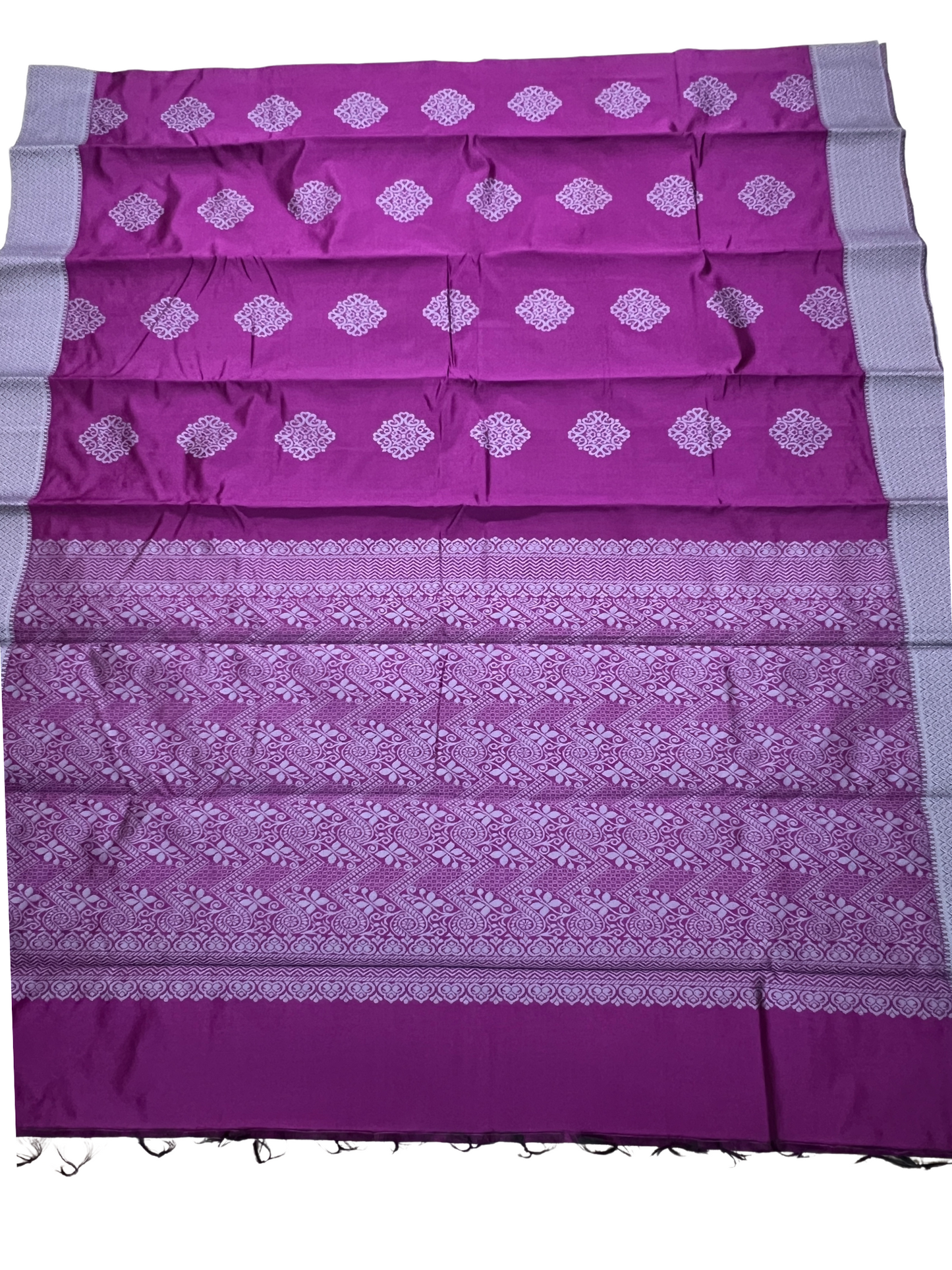 Purple - Thread Work - Cotton Saree