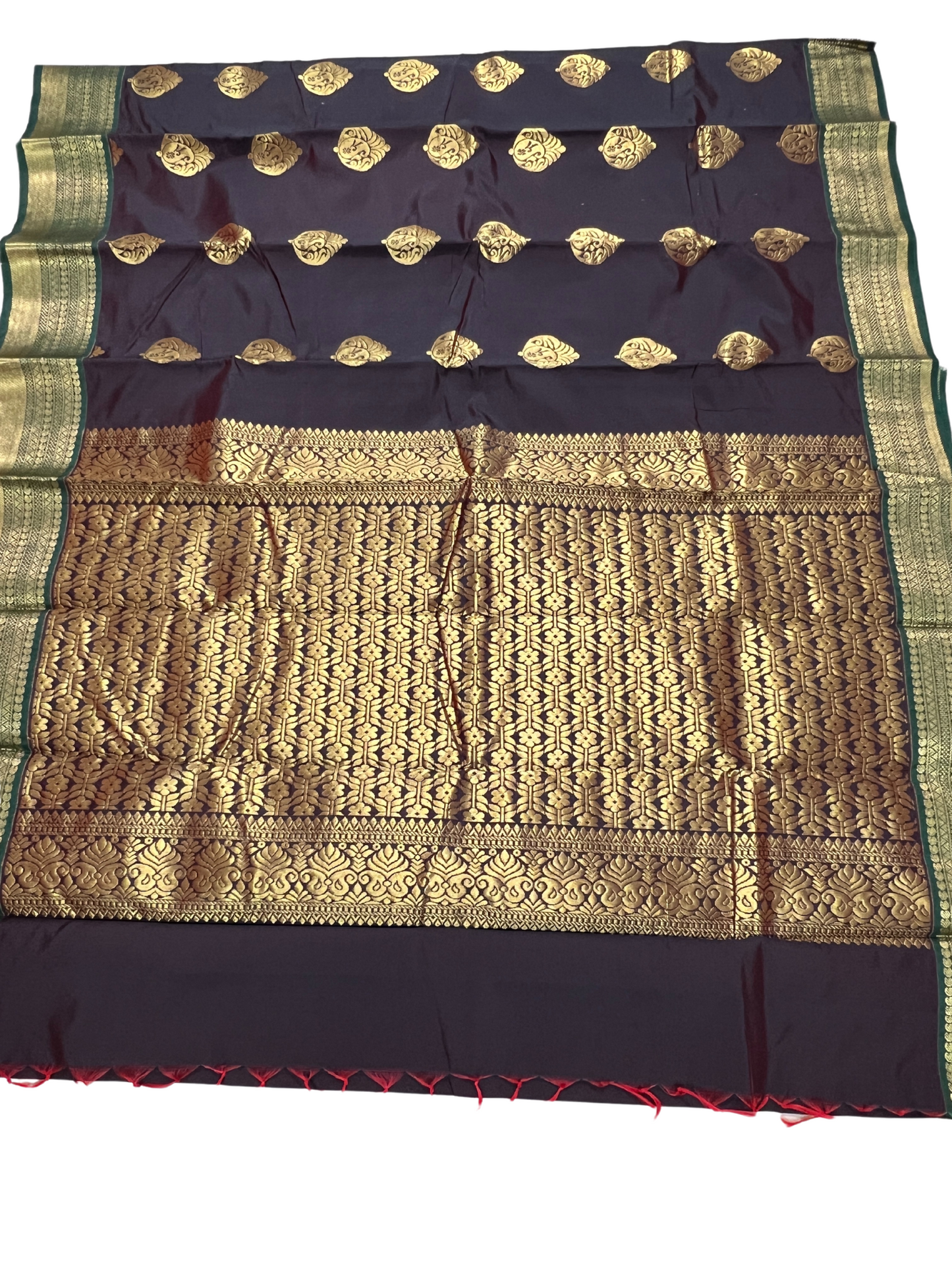 Brown and Green - Kanchi Cotton Saree