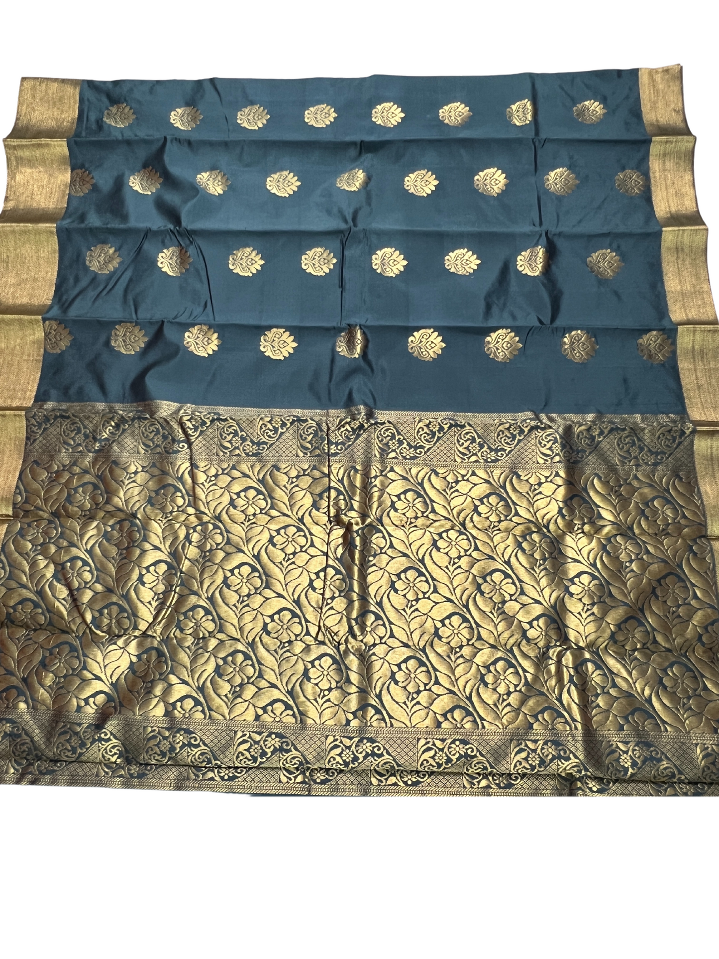 Grey and Gold - Kanchi Cotton Saree