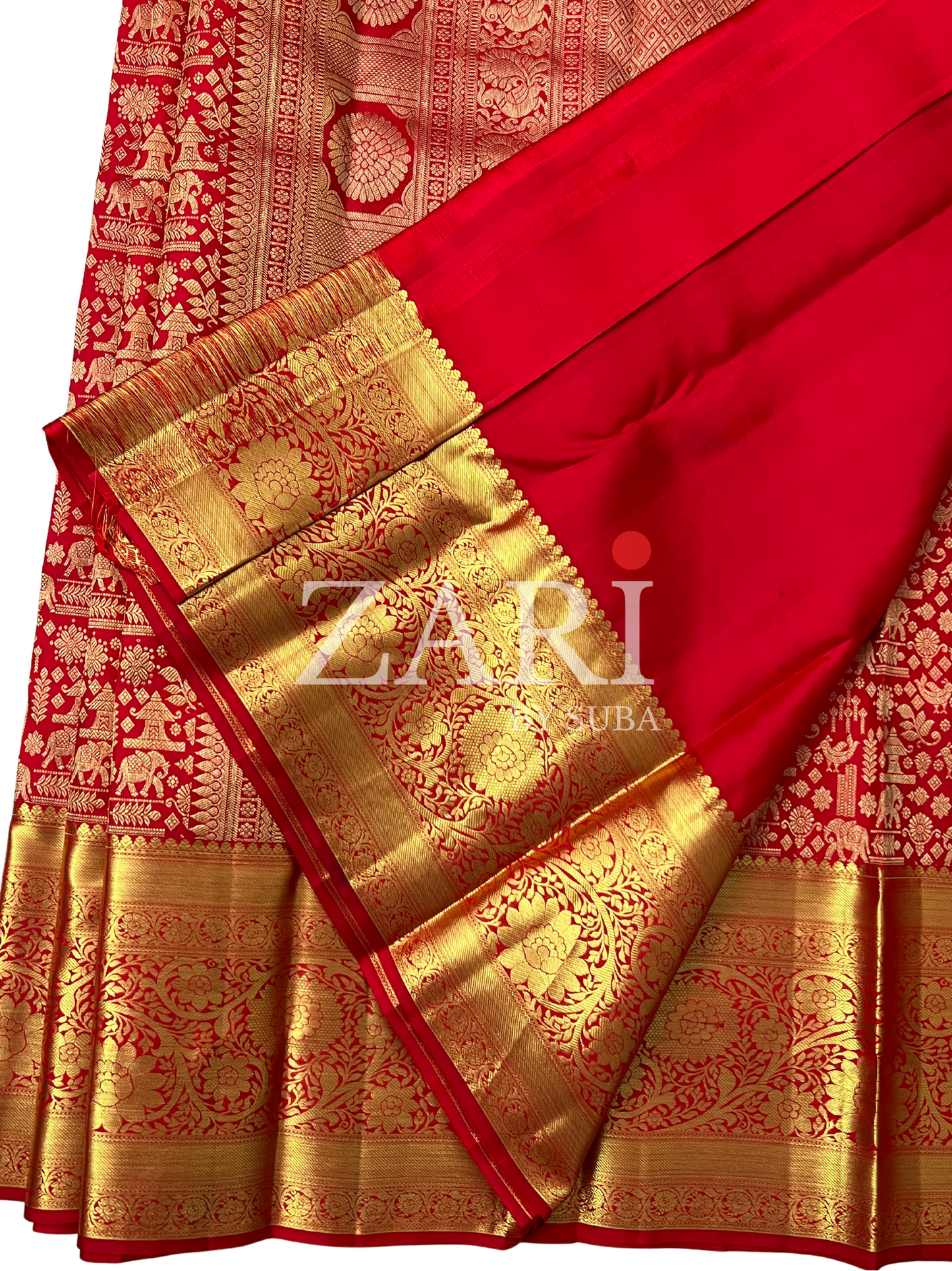 CRIMSON RADIANCE - Pure Kanchipuram Silk Saree