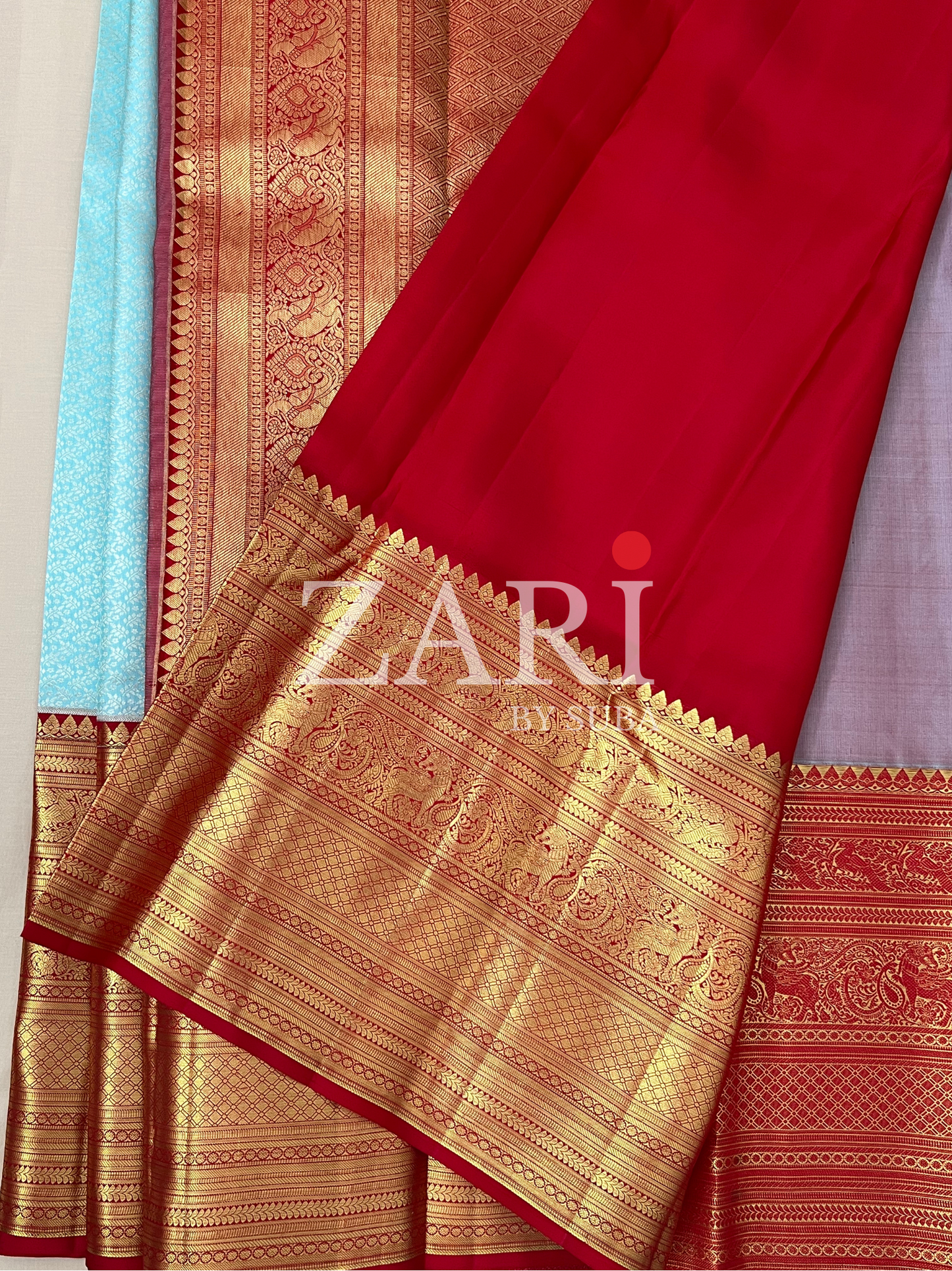 OCEAN BLAZE - Pure Kanchipuram Silk Saree