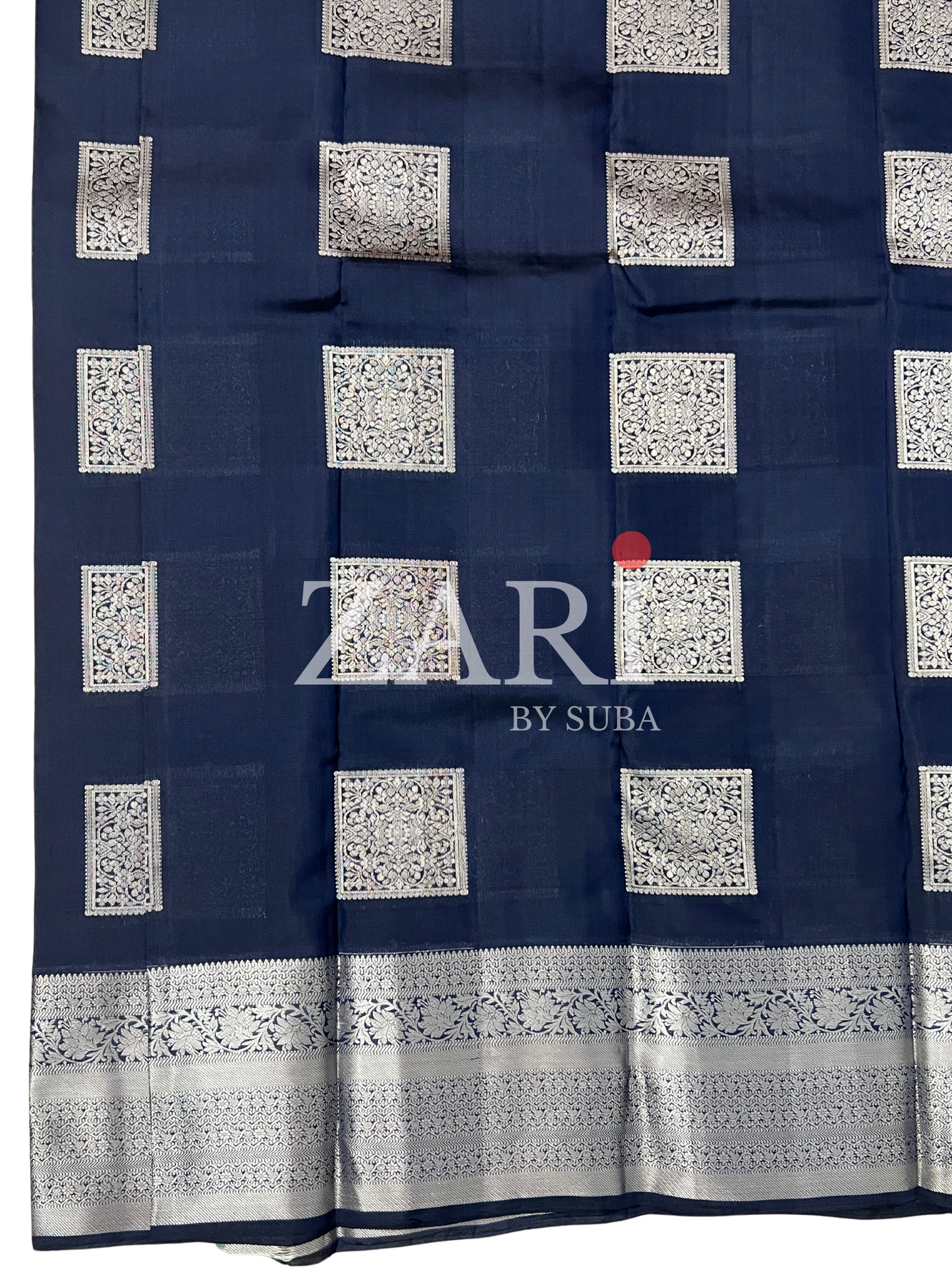 SILVER NIGHT BREEZE - Pure Kanchipuram Soft Silk Saree