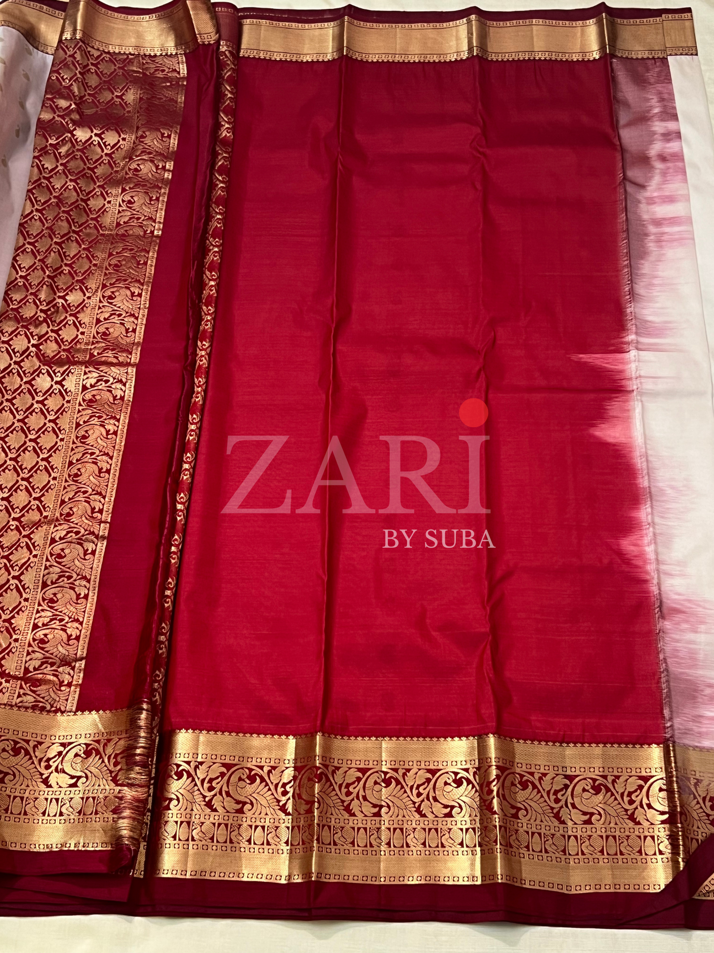 SNOW BLOSSOM - Pure Kanchipuram Silk Saree