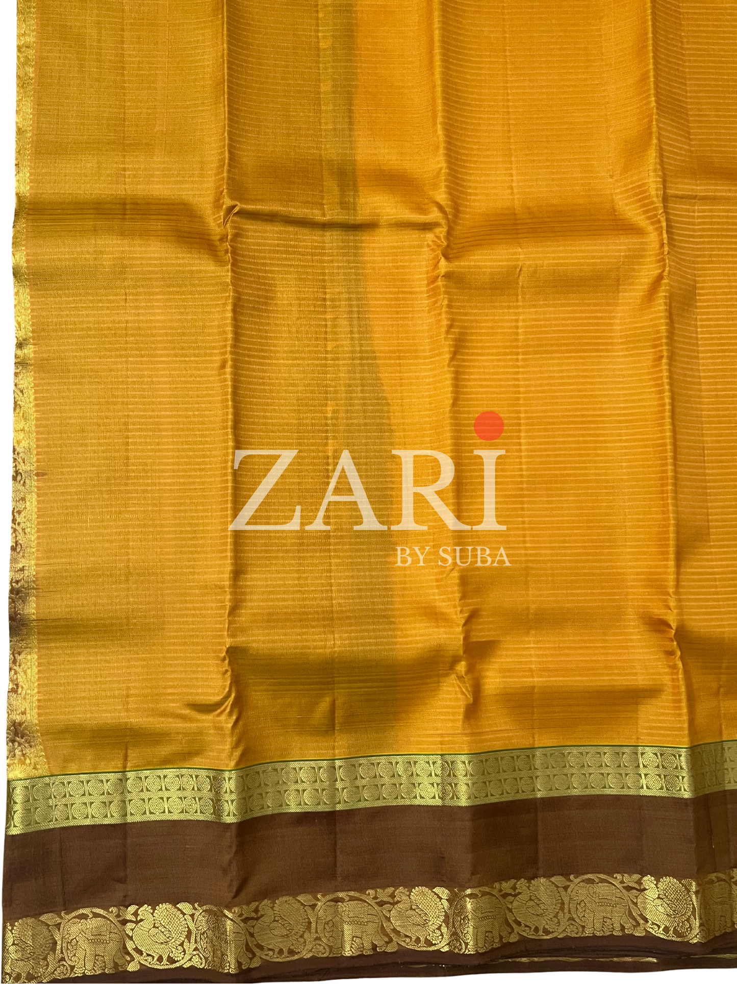 GOLDEN EARTH - Gap Border - Pure Kanchipuram Silk Saree