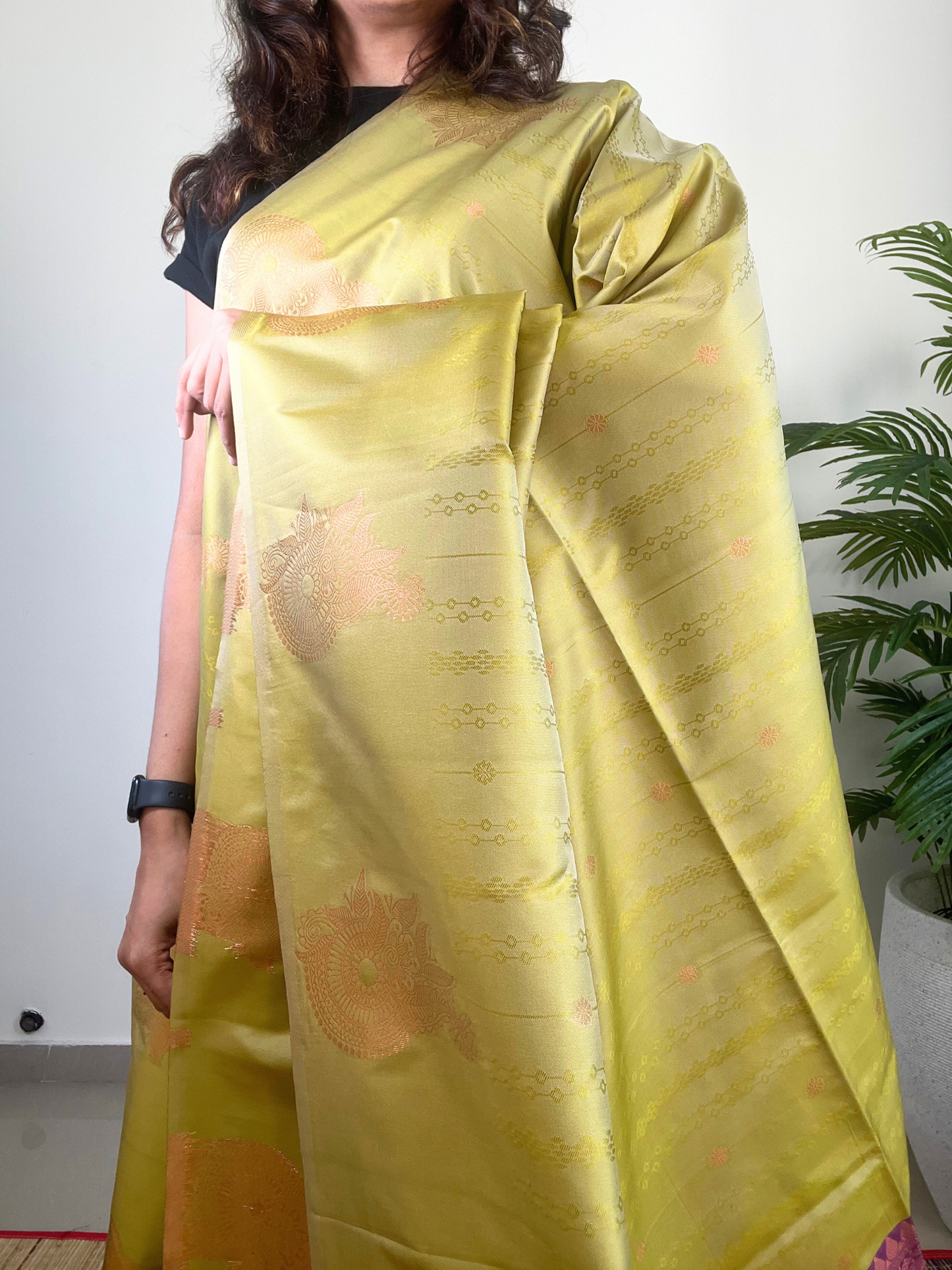 Green and Purple - Soft Silk Saree