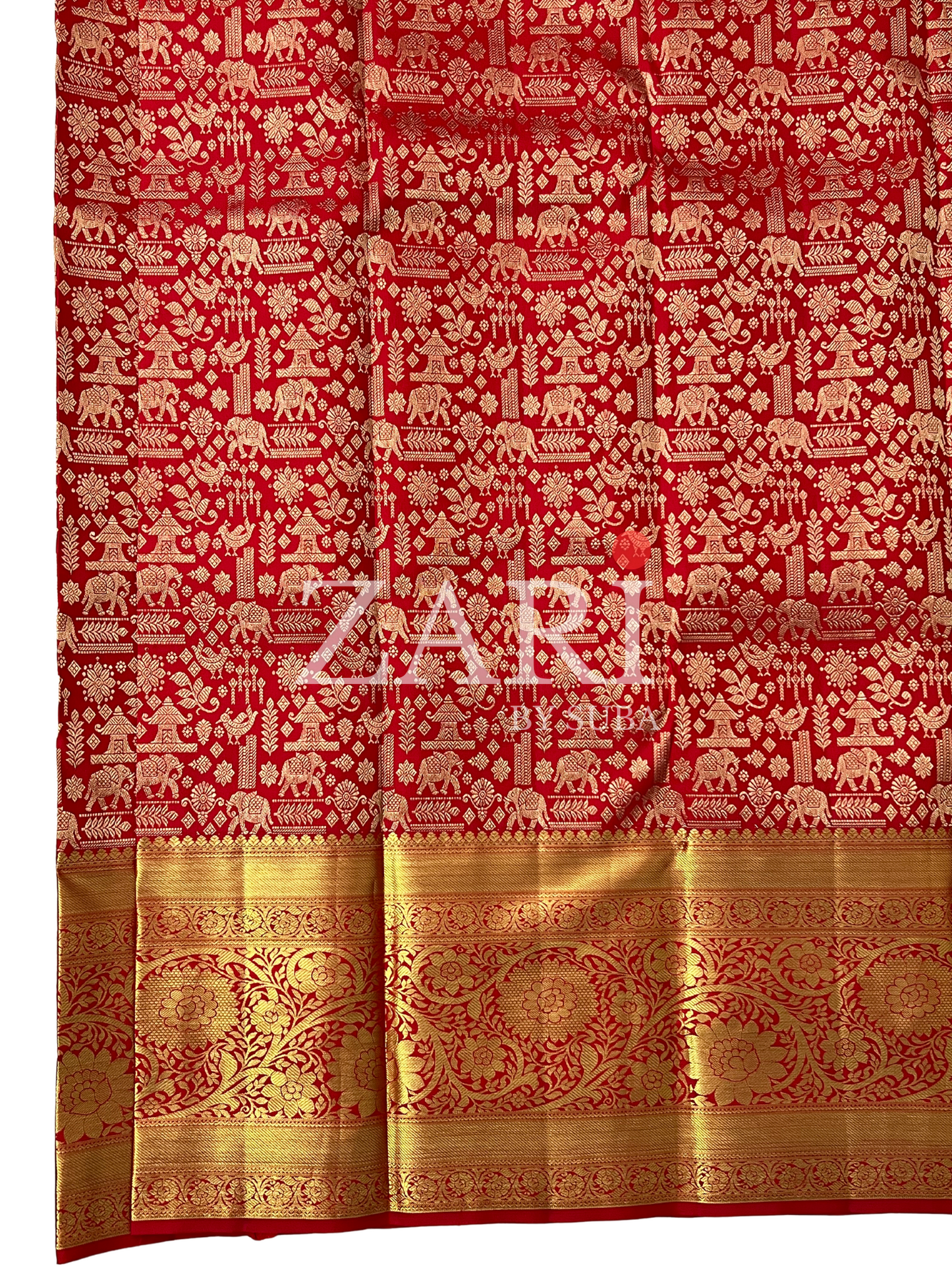 CRIMSON RADIANCE - Pure Kanchipuram Silk Saree