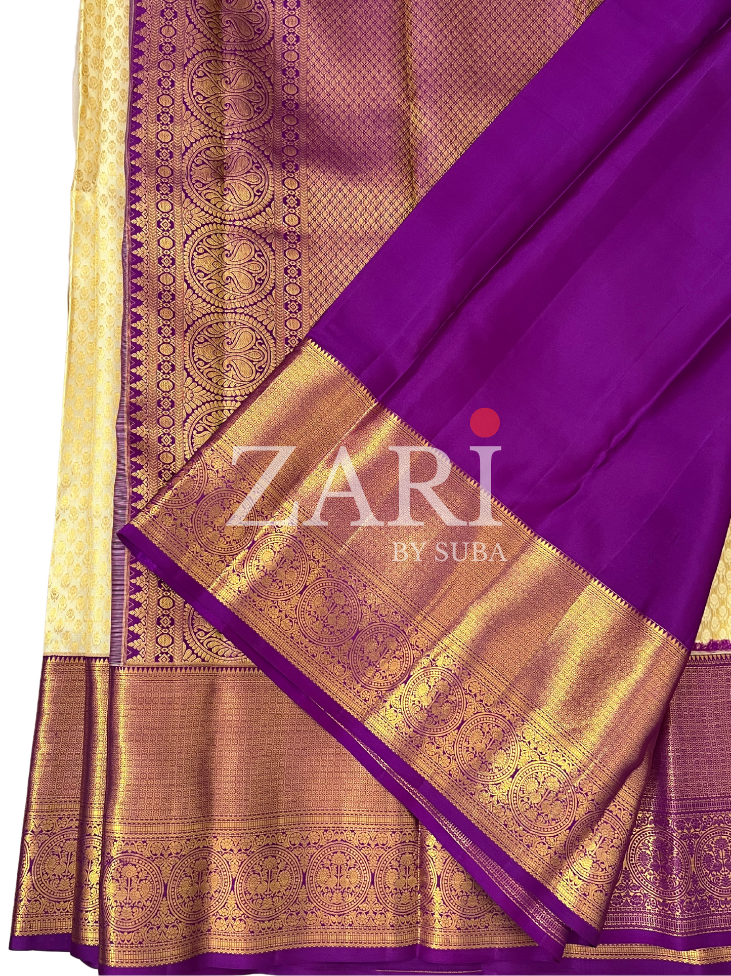 IVORY ORCHID - Pure Kanchipuram Silk Saree