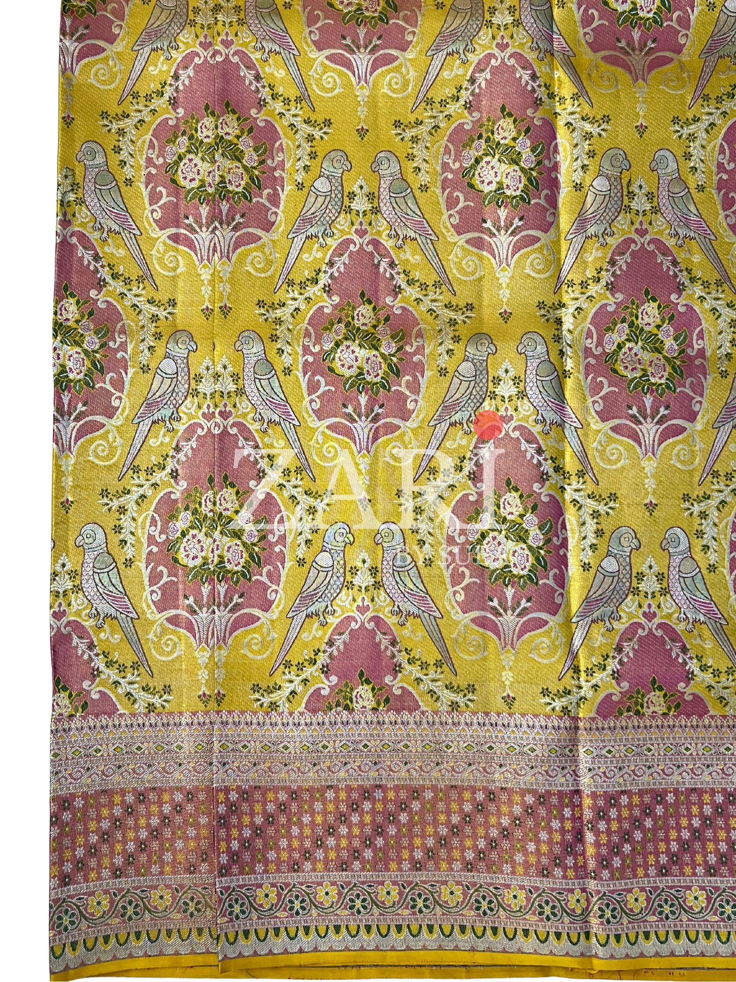 PARROT PARADISE - Pure Kanchipuram Silk Saree