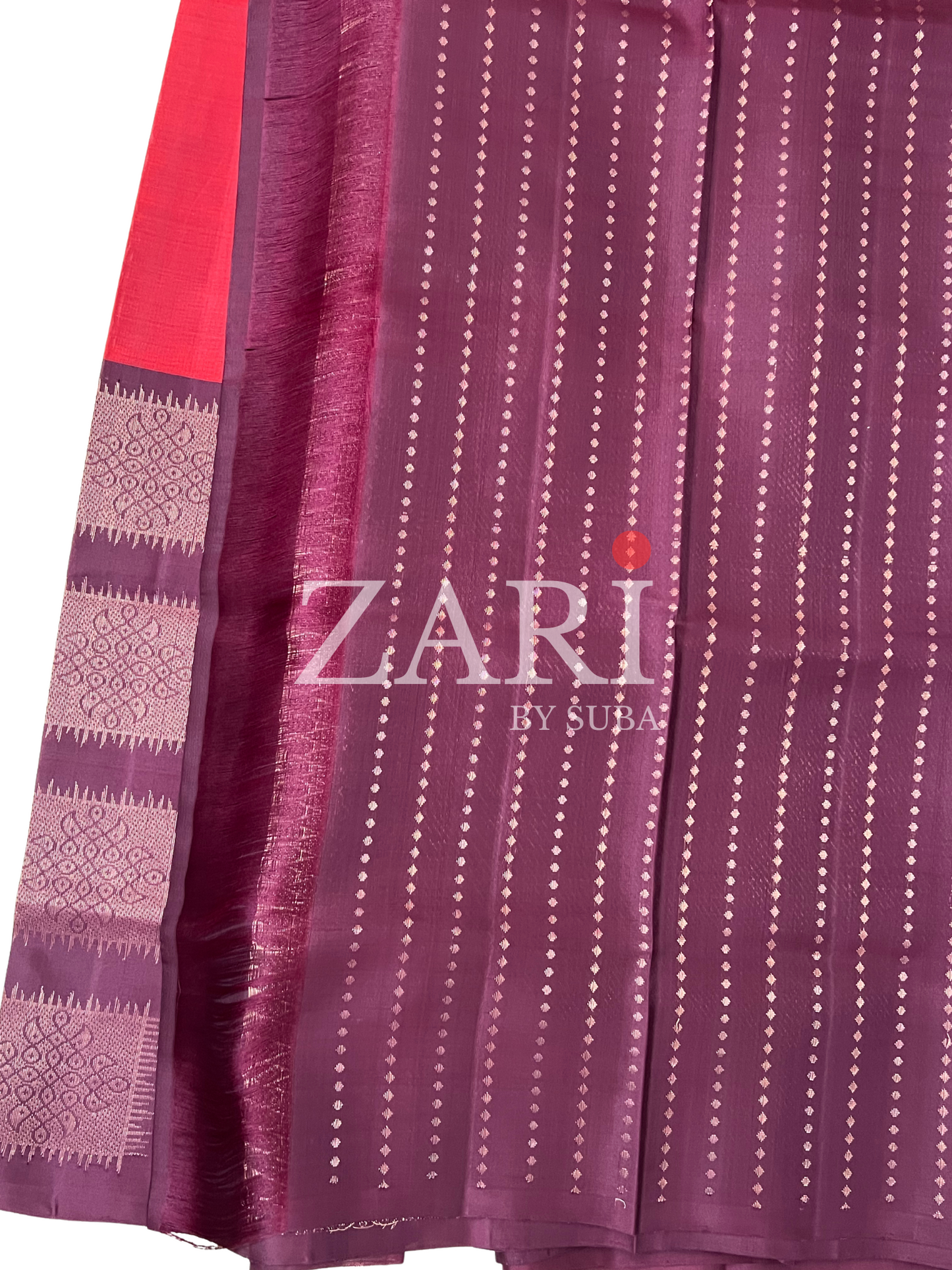 KOLAM SCARLET - Pure Kanchipuram Silk Saree