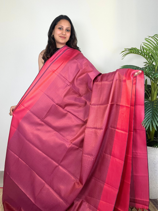 Pink - Soft Silk Saree