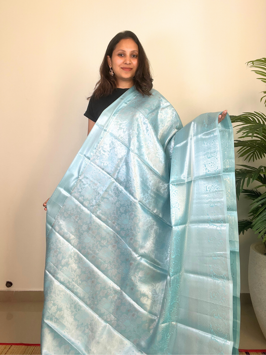 Light Blue - Tissue Soft Silk Saree