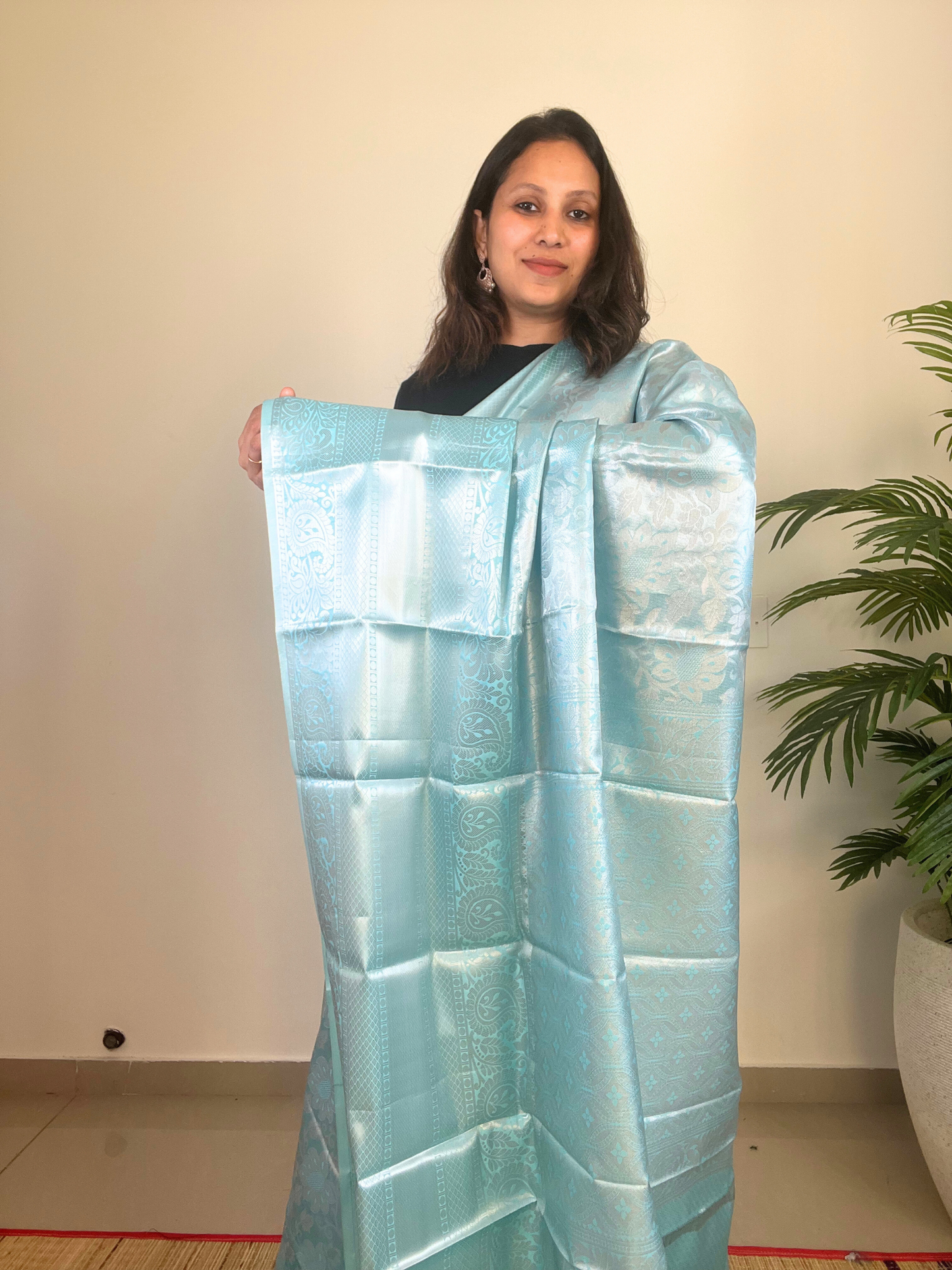 Light Blue - Tissue Soft Silk Saree